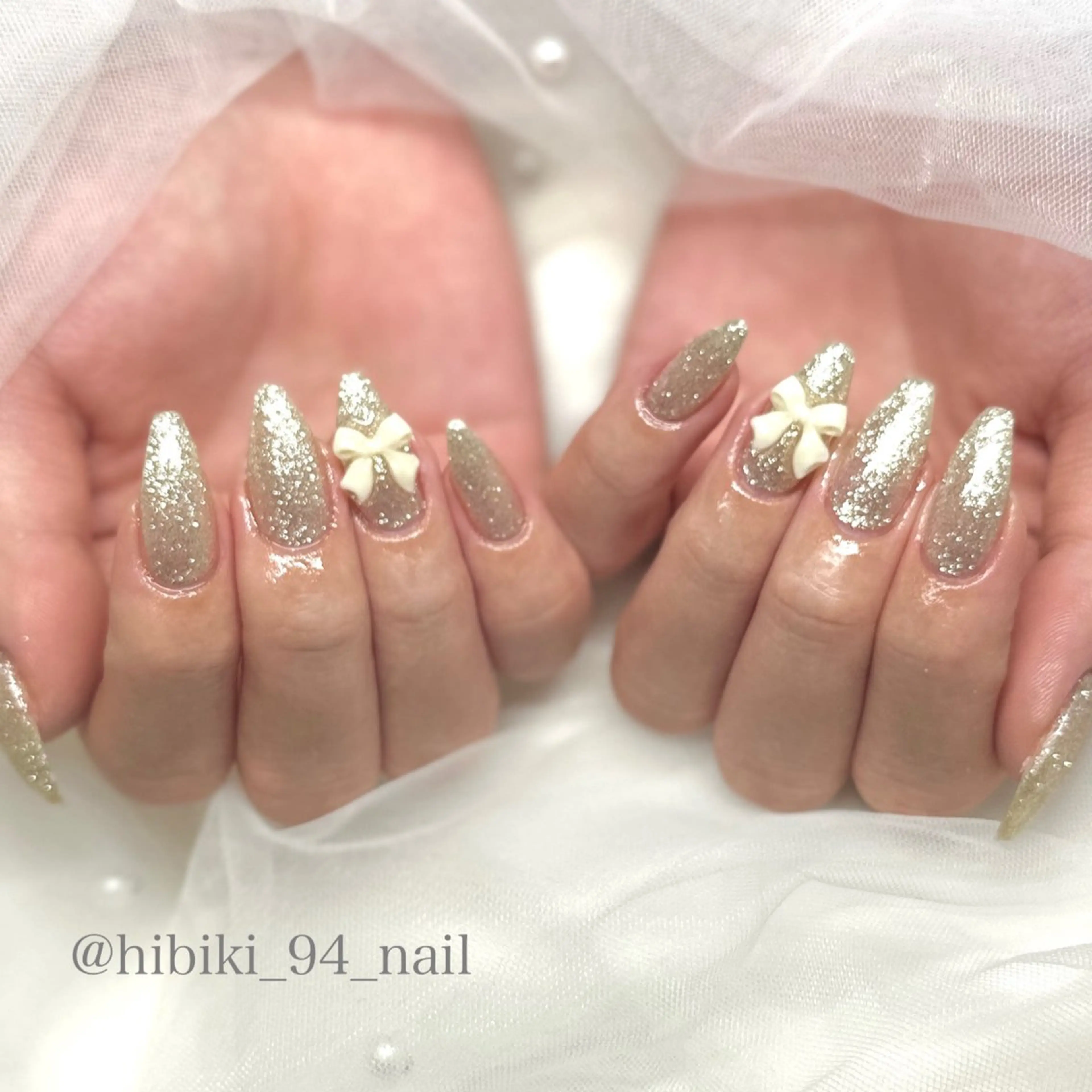 ネイル 長さ出し ガーリー 韓国ネイル スカルプネイル ワンホンネイル ハンドネイル L'oeillet所属・L'oeillet HIBIKIのネイルデザイン