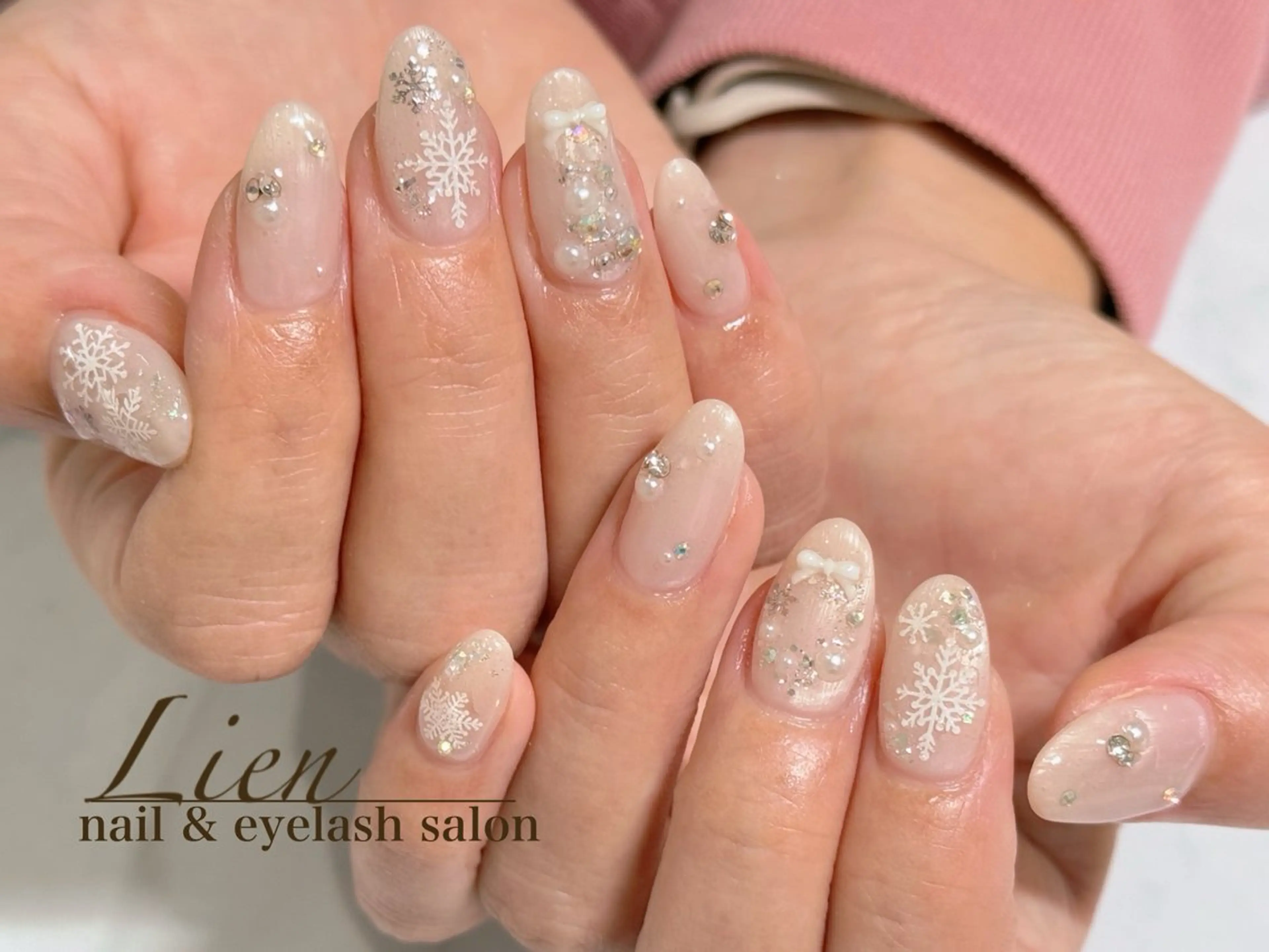 ネイル 長さ出し フットネイル フレンチネイル ジェルネイル ガラスフレンチ ハンドネイル Lien（リアン） 銀座駅6分のネイルデザイン