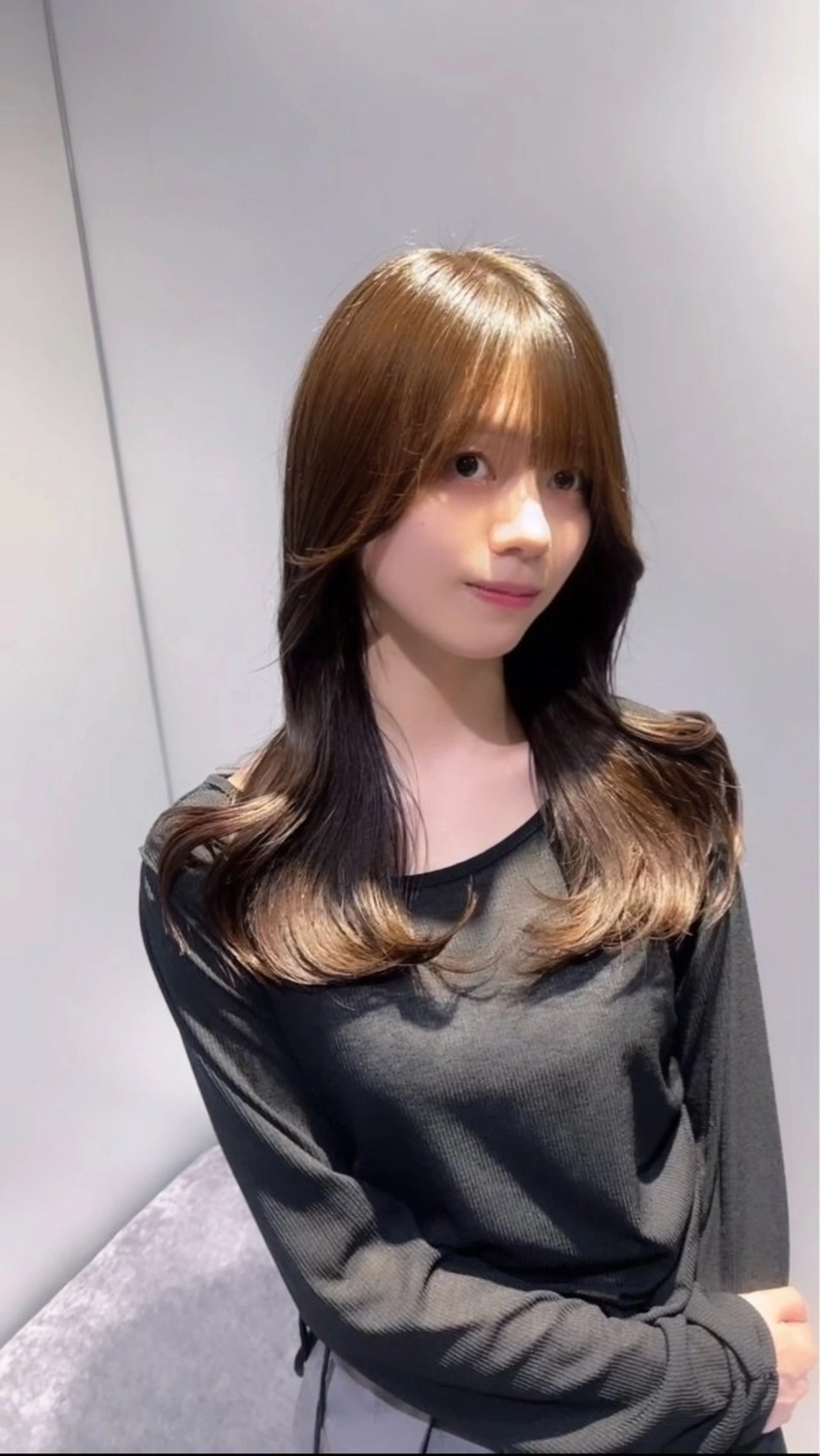 【人気No.3】カット+ケアカラー+Aujua5ステップトリートメント+超音波【レイヤー/ハッシュカット/小顔カットの写真