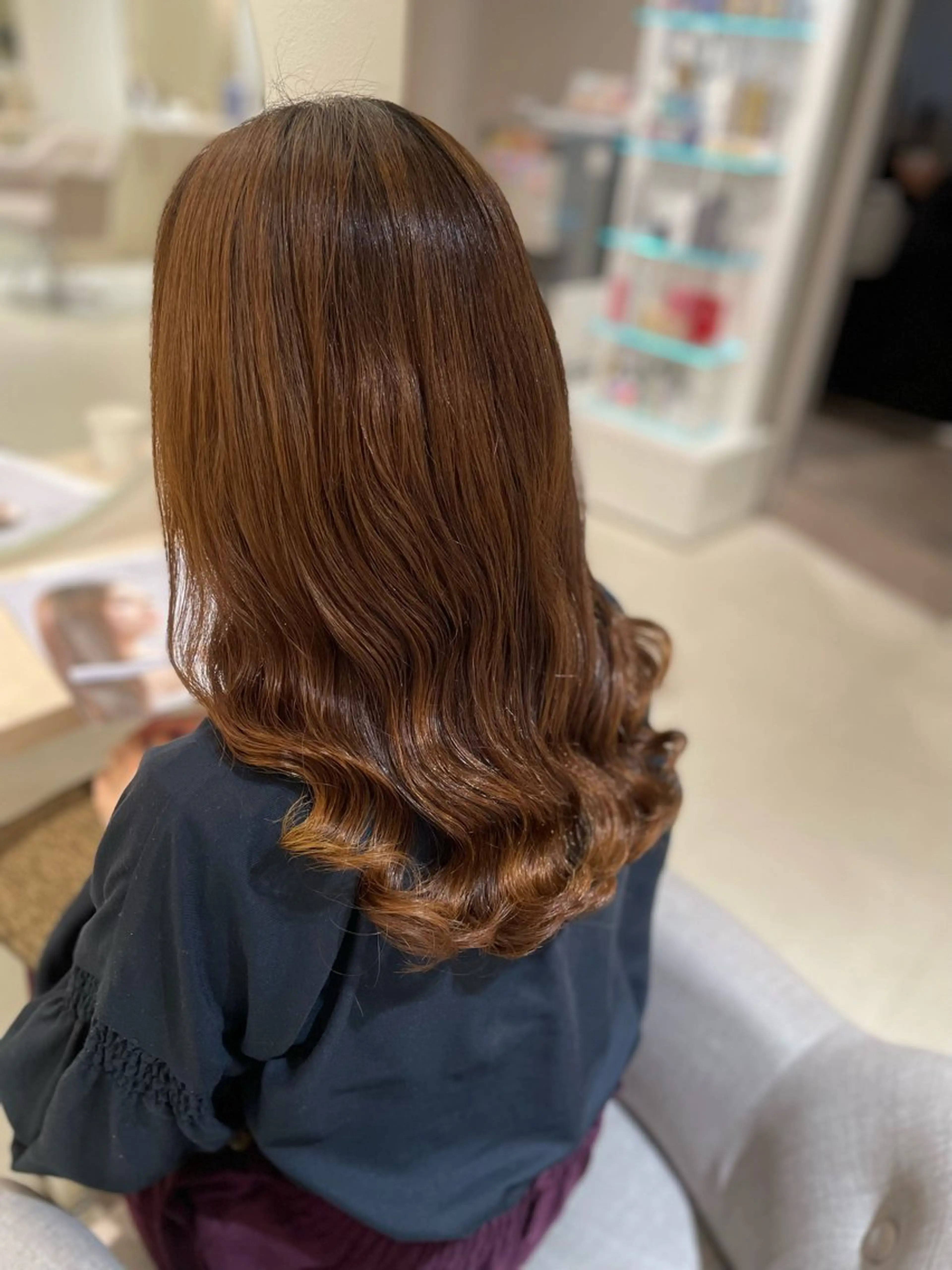 セミロング パーマ 髪質改善 韓国風ヘア レイヤーカット 似合わせカット 縮毛矯正 CreBiA ten_【クレビアテン】所属・crebia 漢人 美海／レイヤーカットのヘアスタイル