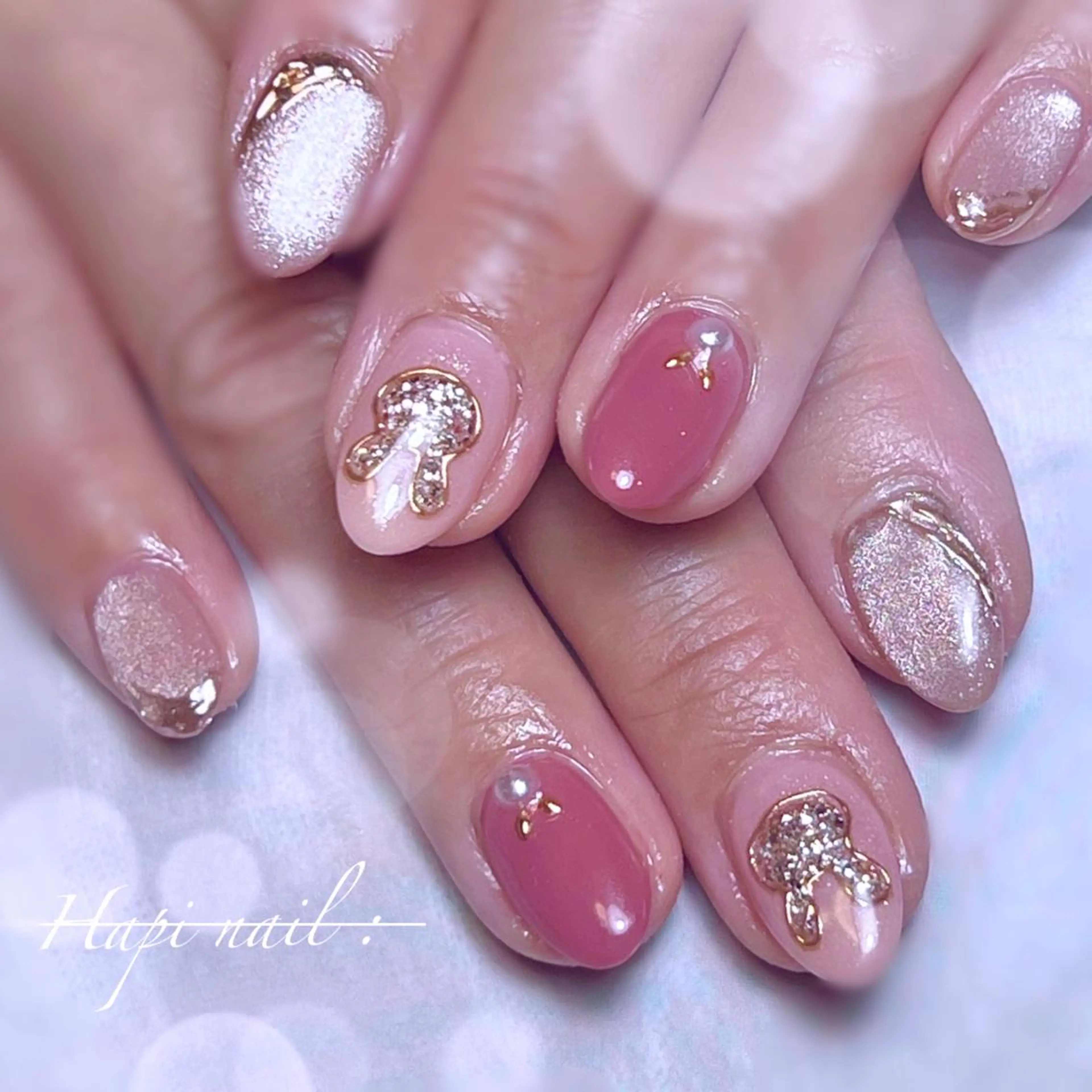 ミディアム ネイル 《深爪緩和》《自爪育成》ネイルのお悩み専門サロン    Hapi : ）所属・Rio nail まなみのネイルデザイン