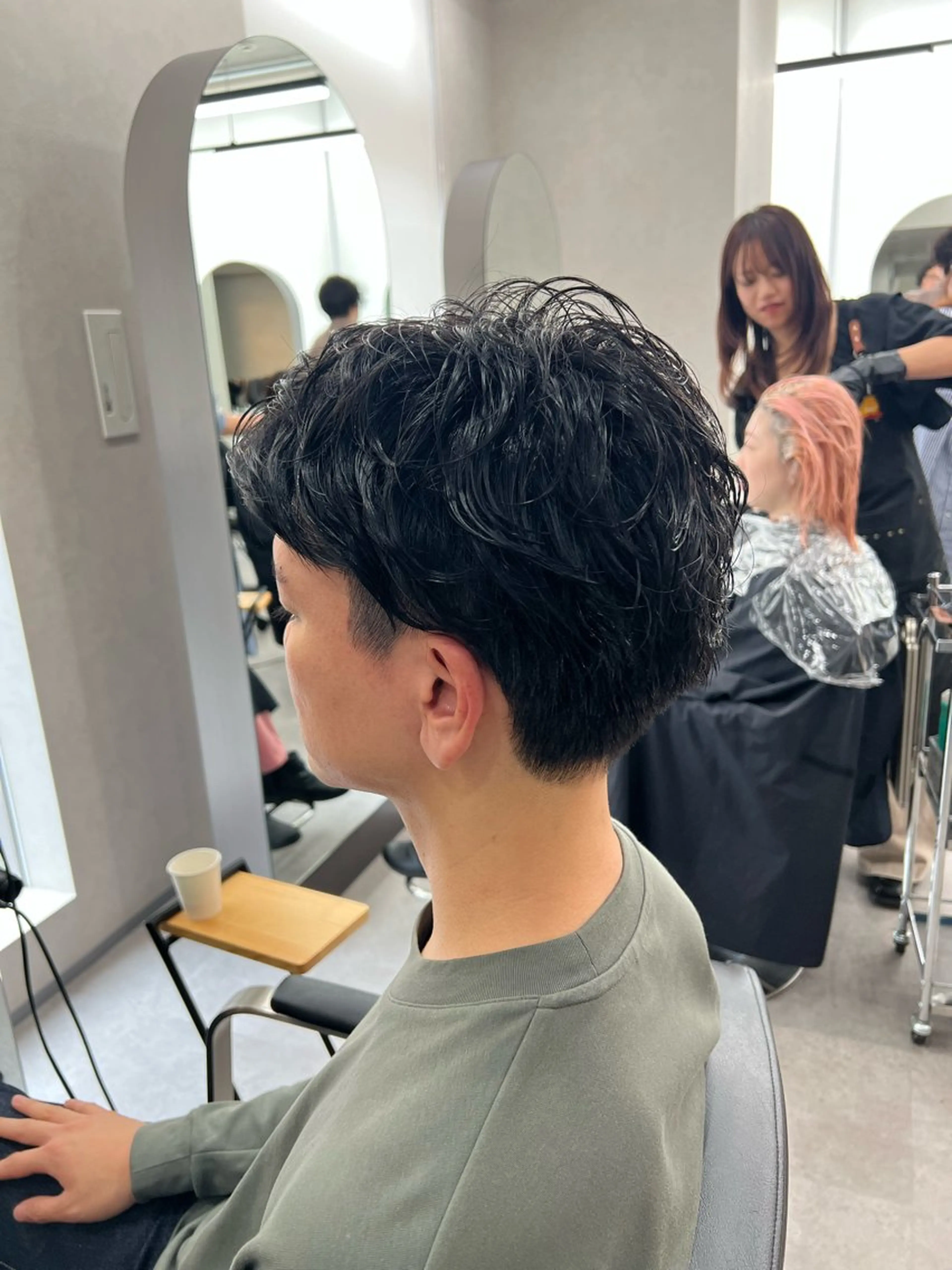 パーマ メンズ メンズパーマ スパイラルパーマ カット パーマ 艶ボブ🤎暖色カラー 縮毛矯正/メンズ💈のヘアスタイル