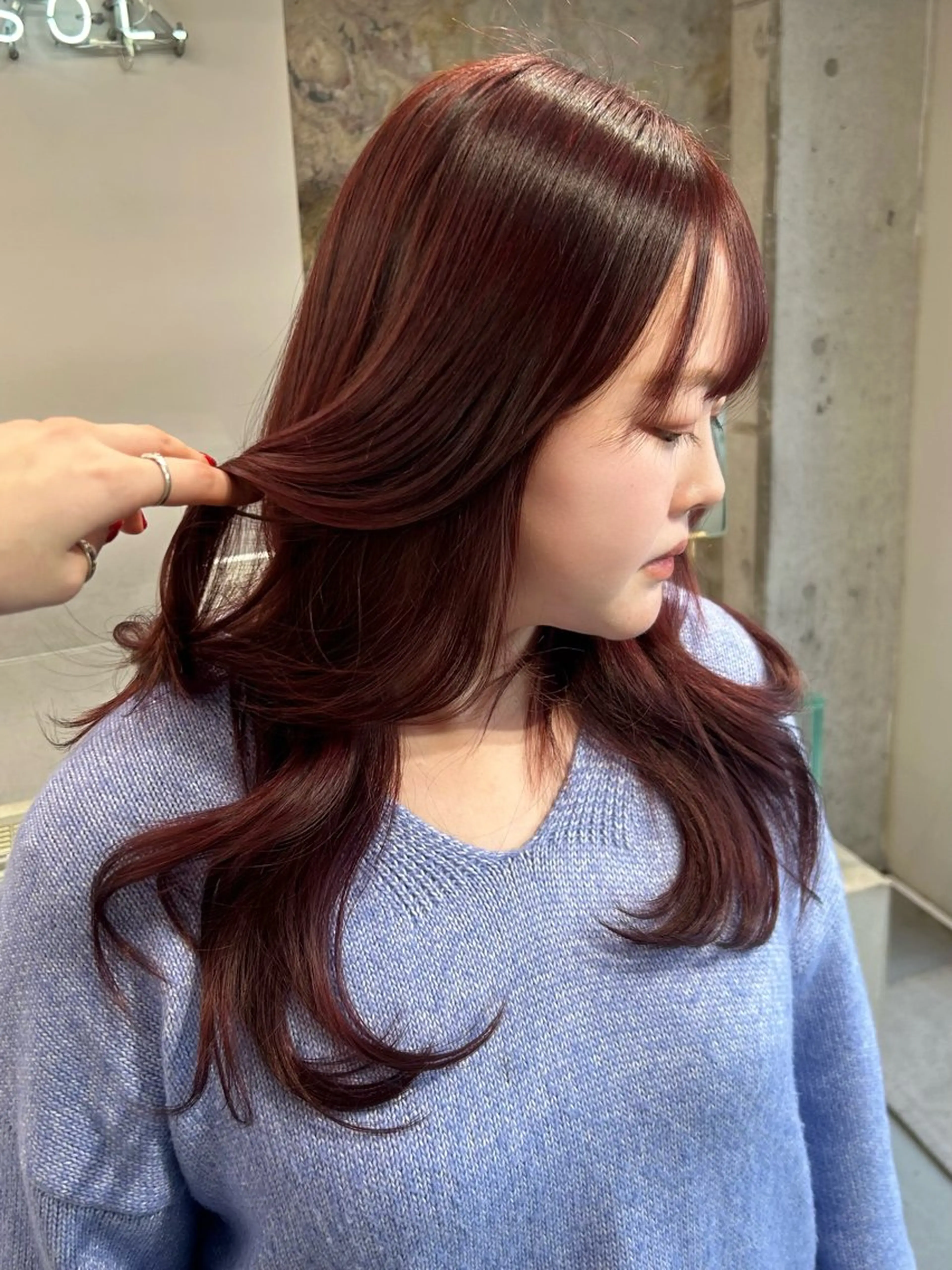 セミロング カラー ヘアカラー トリートメント ツヤハイトーン/ レイヤー💫mayuのヘアスタイル