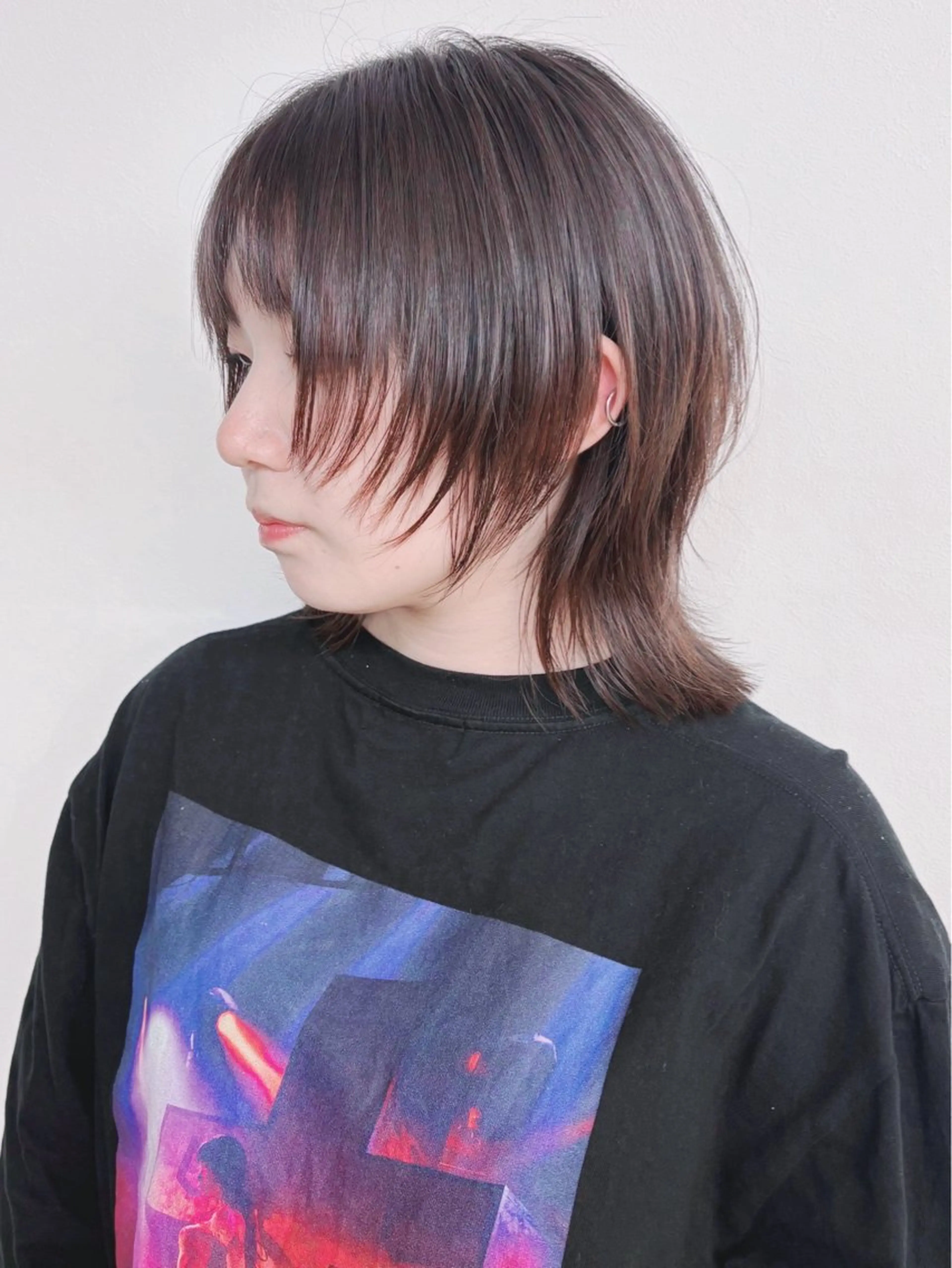 ミディアム レイヤーカット ウルフカット ウルフレイヤー カット ウルフ／レイヤー 🐺🌀寺門和紗のヘアスタイル