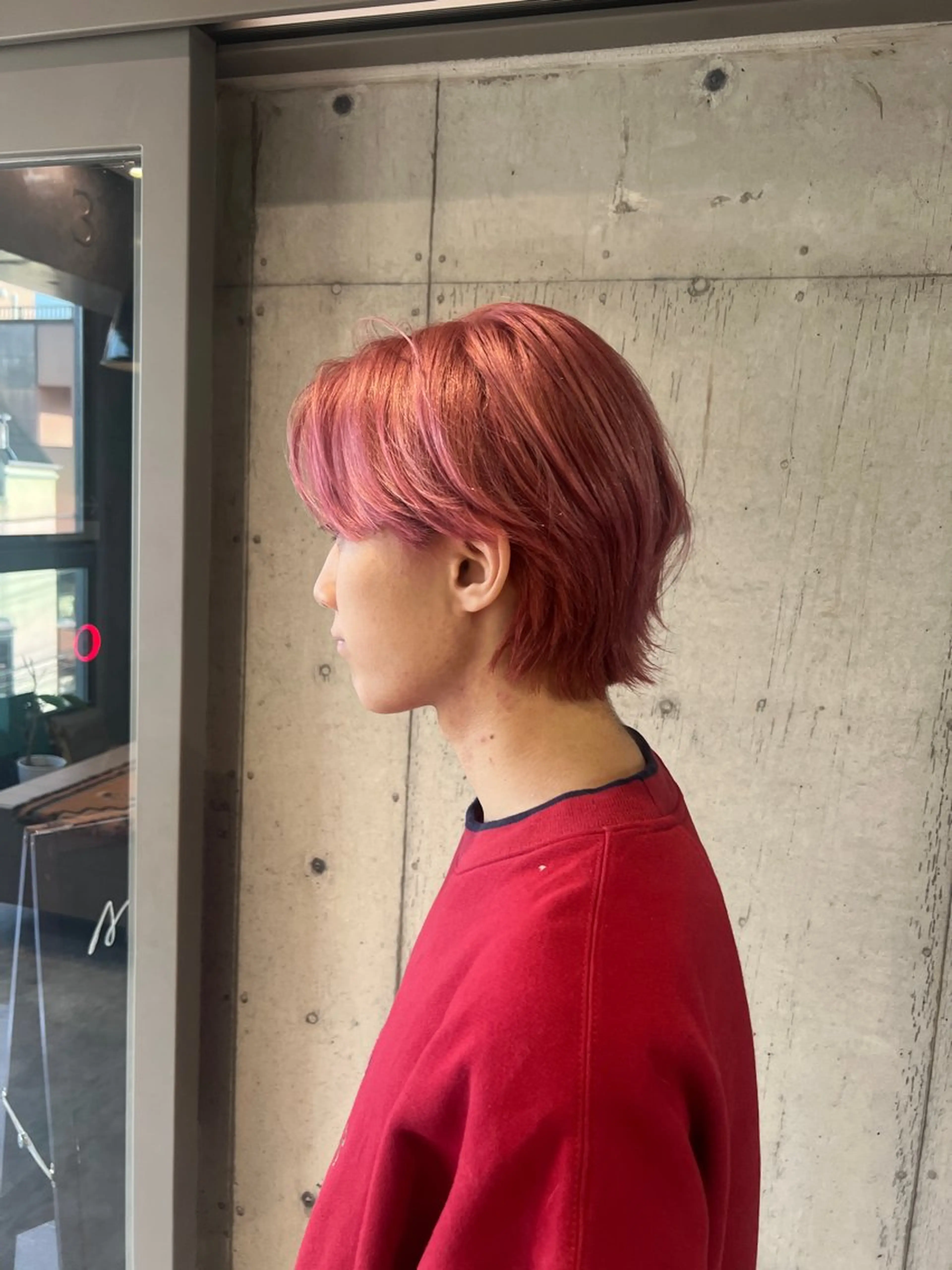 カラー ピンクカラー カット ヘアカラー トリートメント ヘッドスパ 透明感/血色カラー/ 似合せレイヤー/ゆいのヘアスタイル