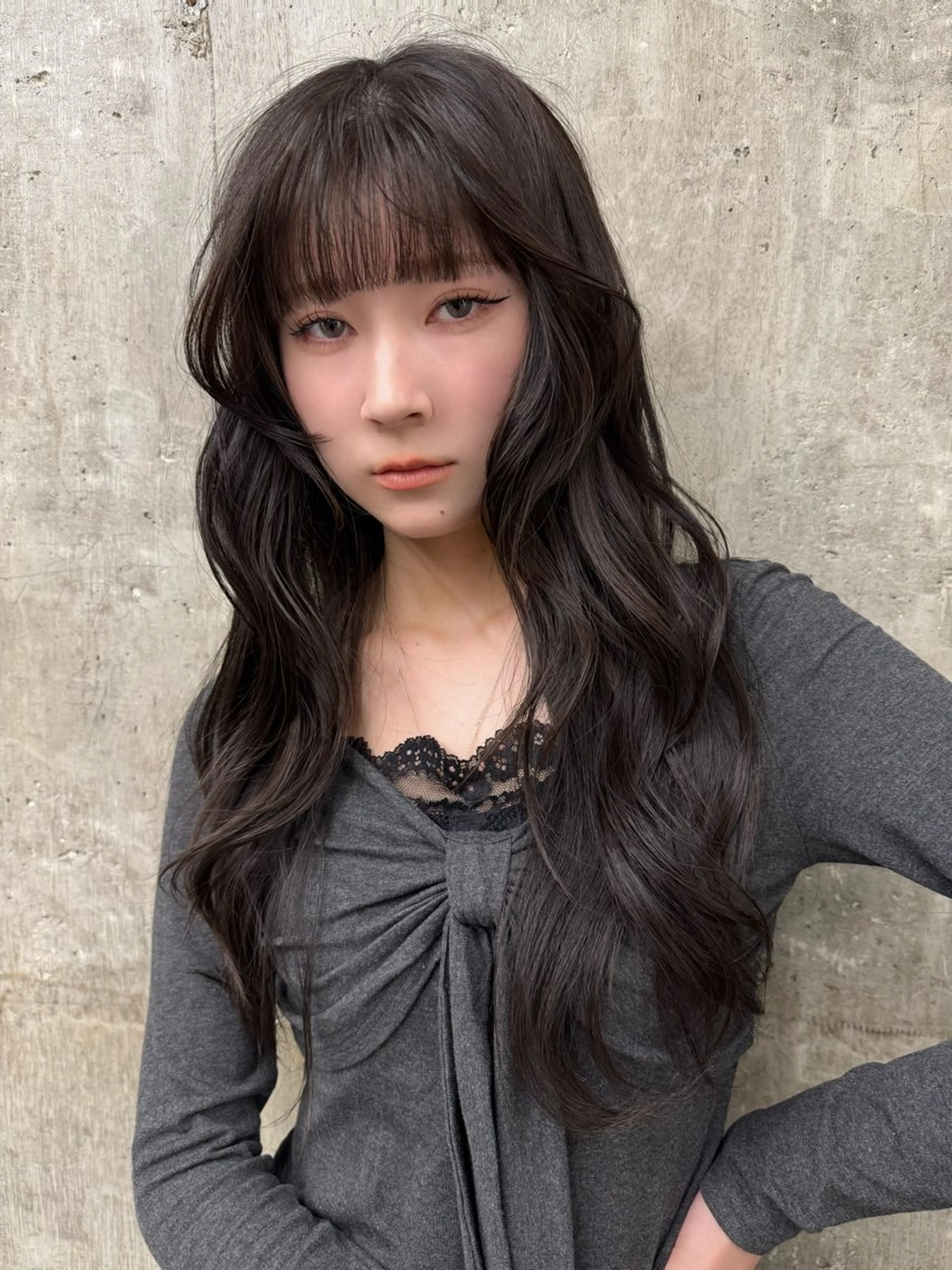 ロング カラー カット ヘアカラー トリートメント MIKU★ボブ/デザ イン/透明感カラーのヘアスタイル