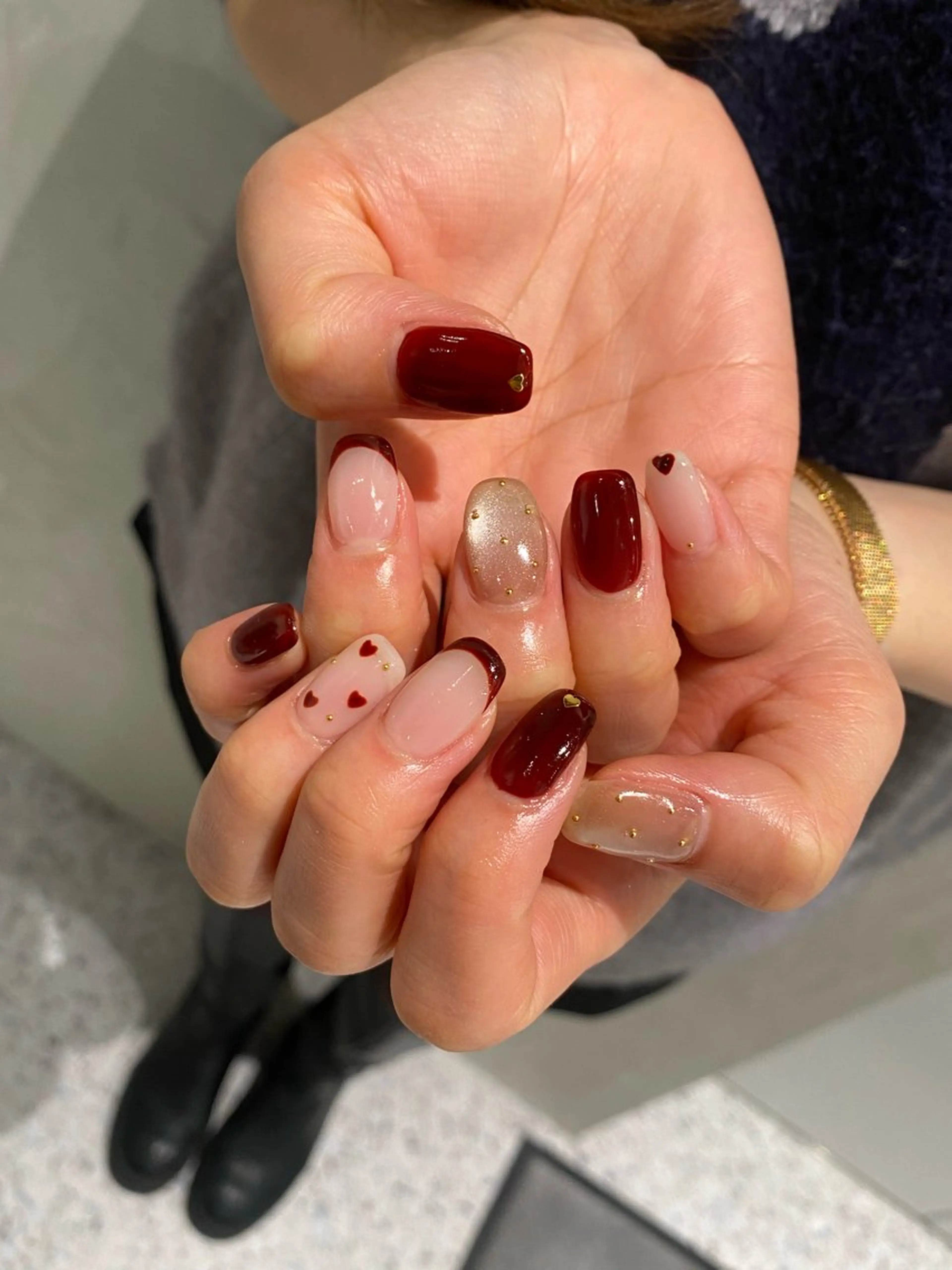 ネイル アートネイル 持ち込み バレンタイン ハンドネイル Yuriko Omi パラジェル/渋谷のネイルデザイン