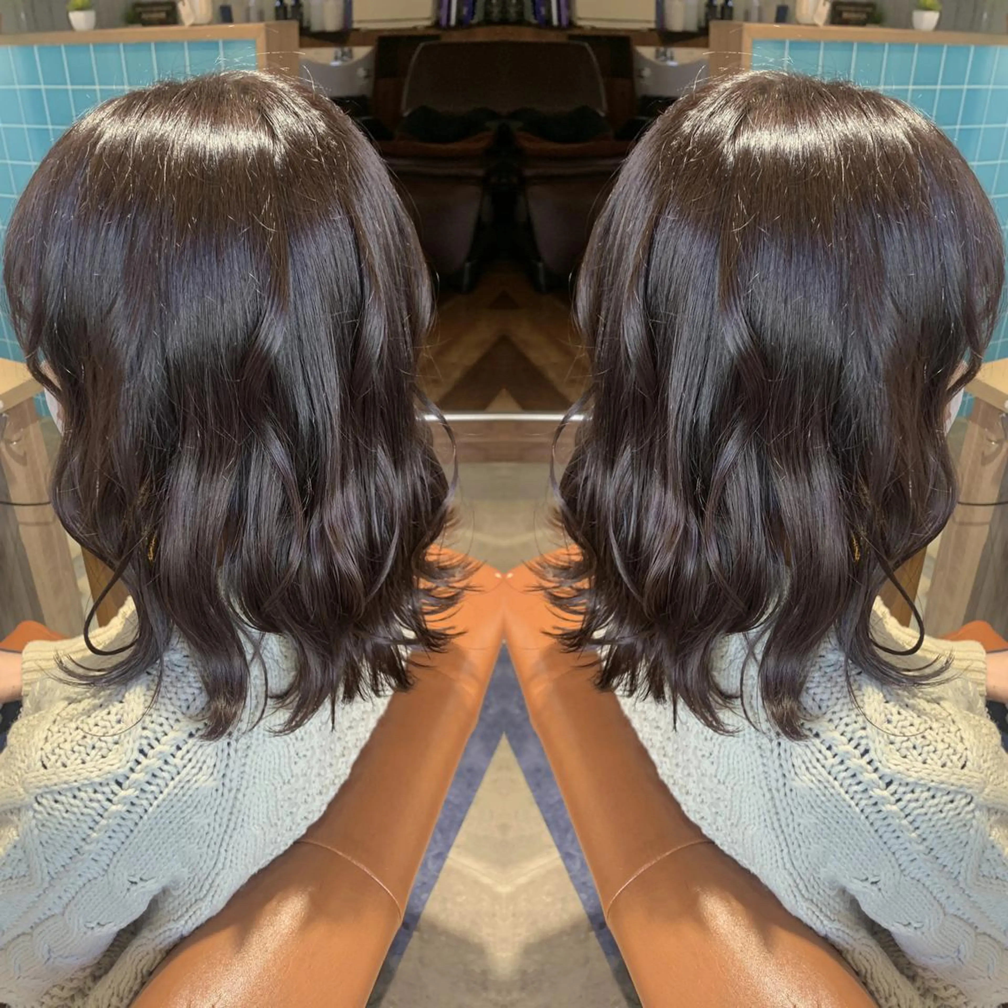 ミディアム カラー ブラウンカラー ショコラブラウン 韓国🇰🇷 ✂︎hair 内田愛のヘアスタイル