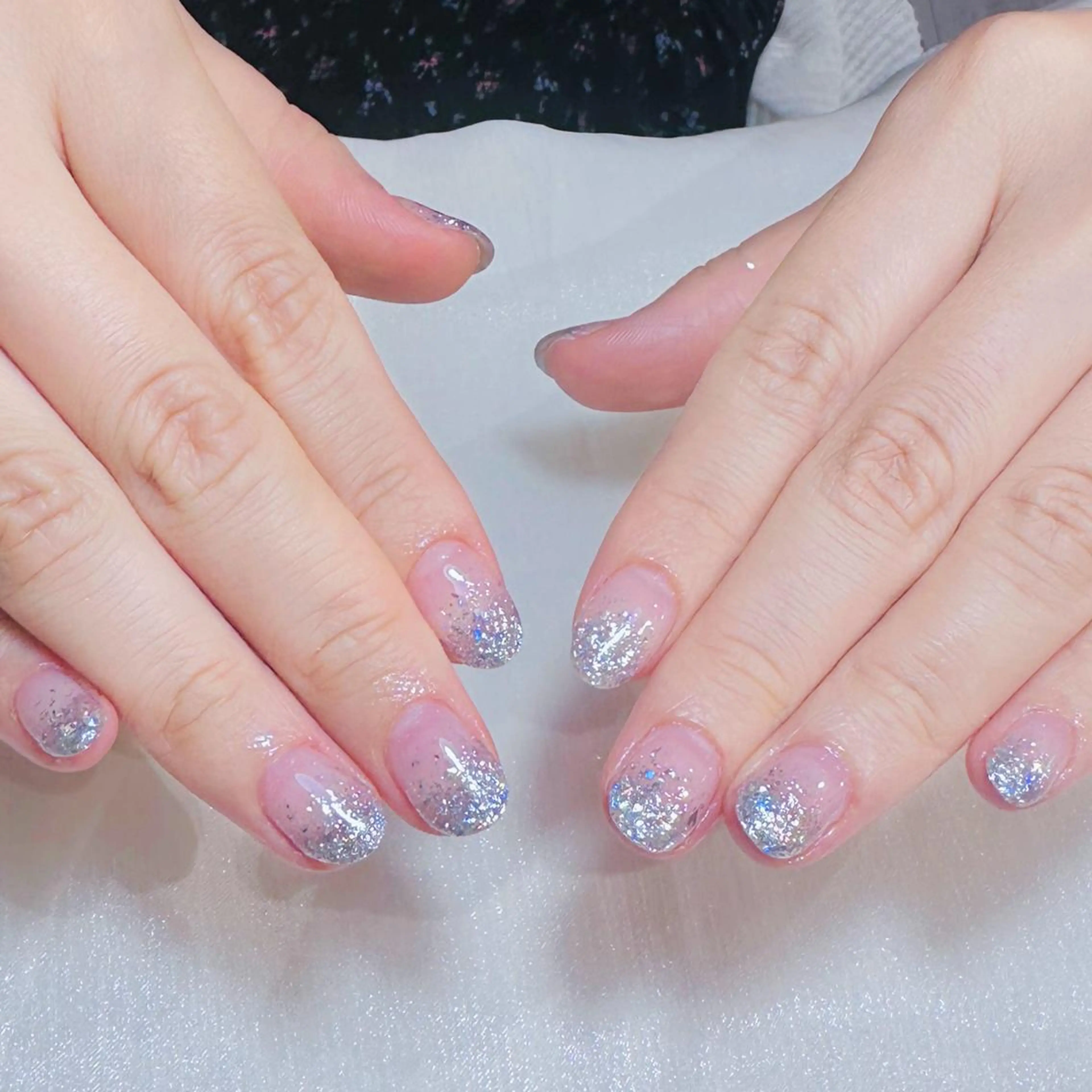 ネイル アートネイル オーロラネイル ガーリー キラキラネイル 韓国ネイル ハンドネイル DIANMOND NAIL🌸のネイルデザイン