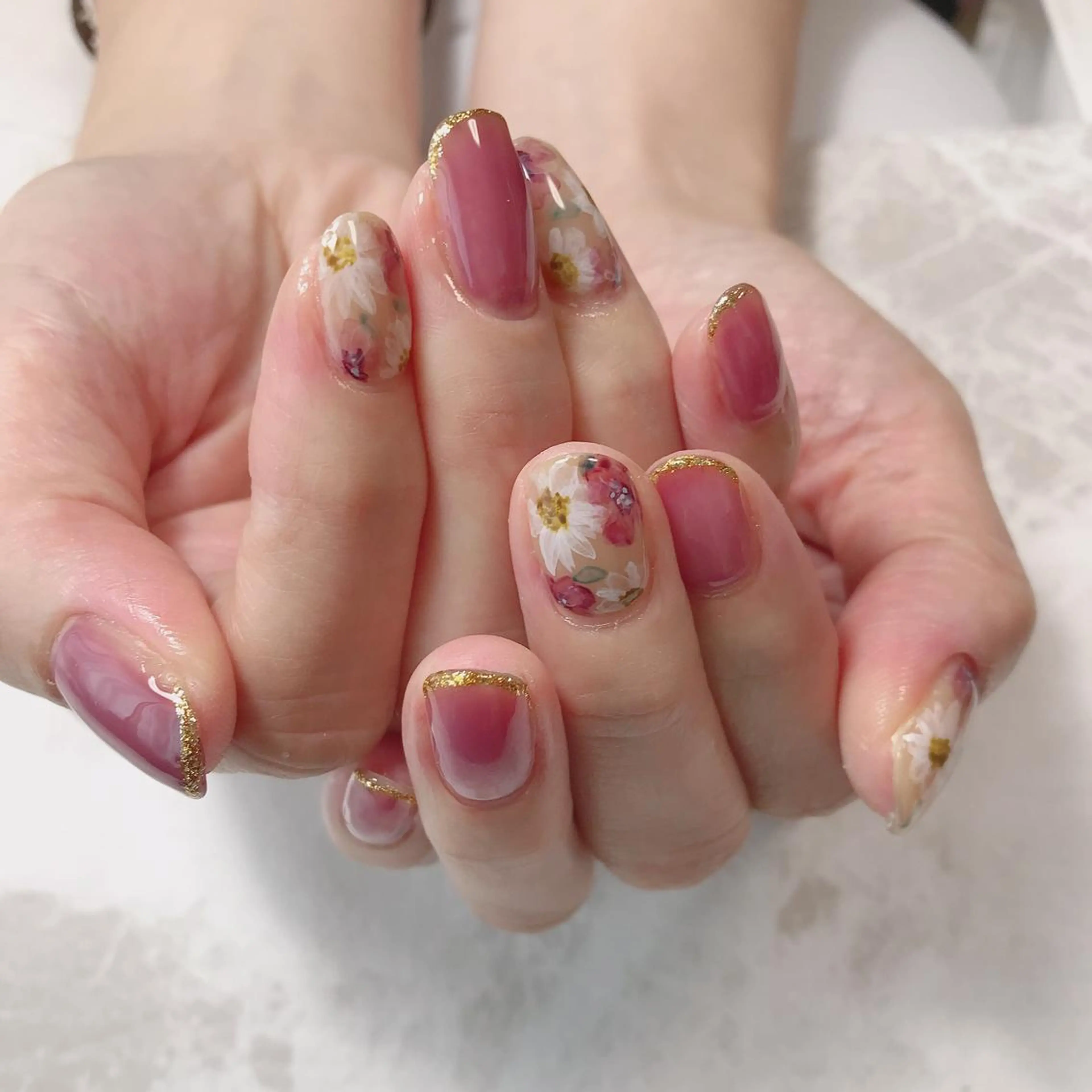 ネイル アートネイル フラワーネイル 持ち込み sereha nailのネイルデザイン