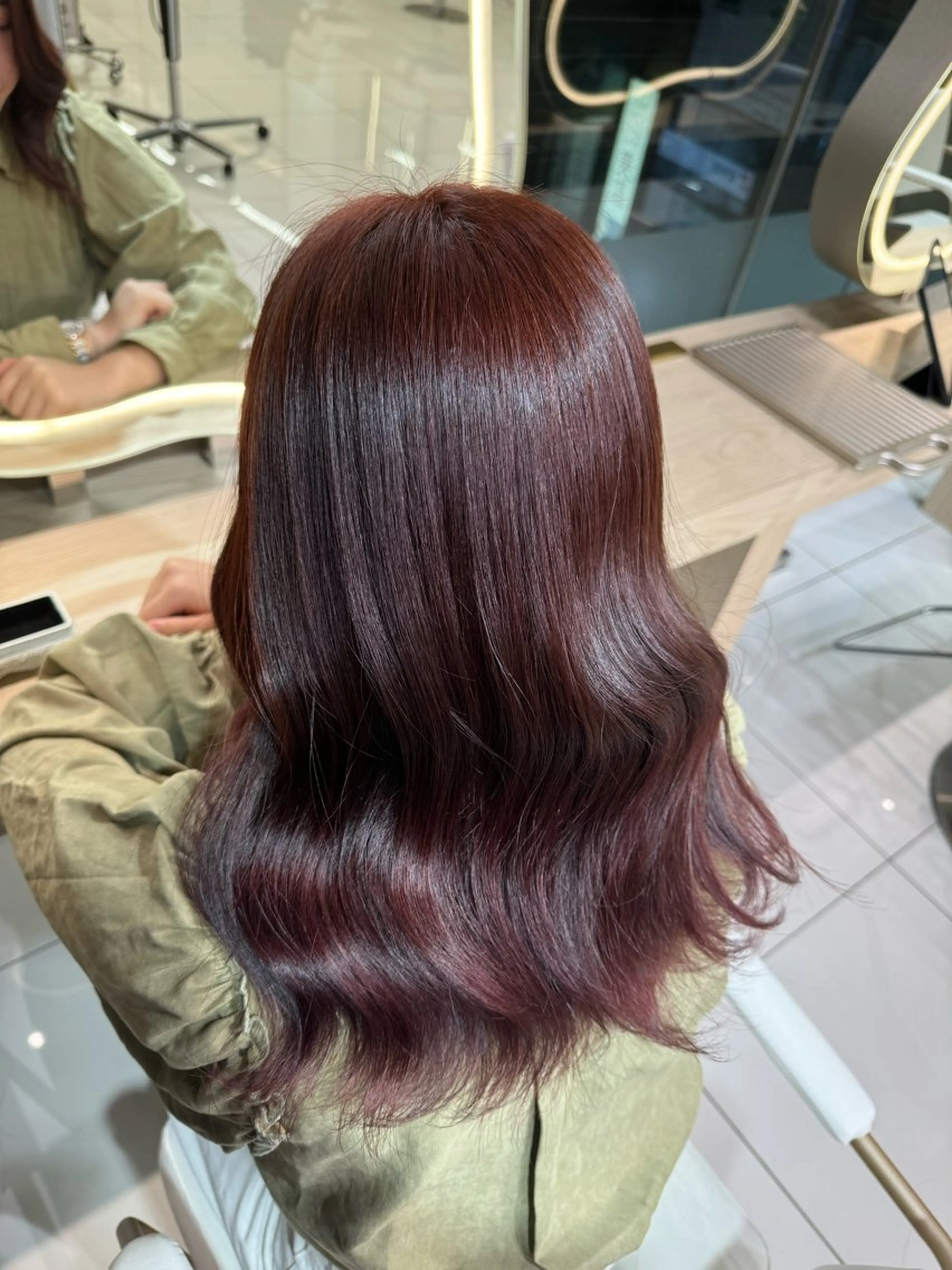 セミロング ヘアカラー 顔まわりカット/ カラー/西野和裕のヘアスタイル