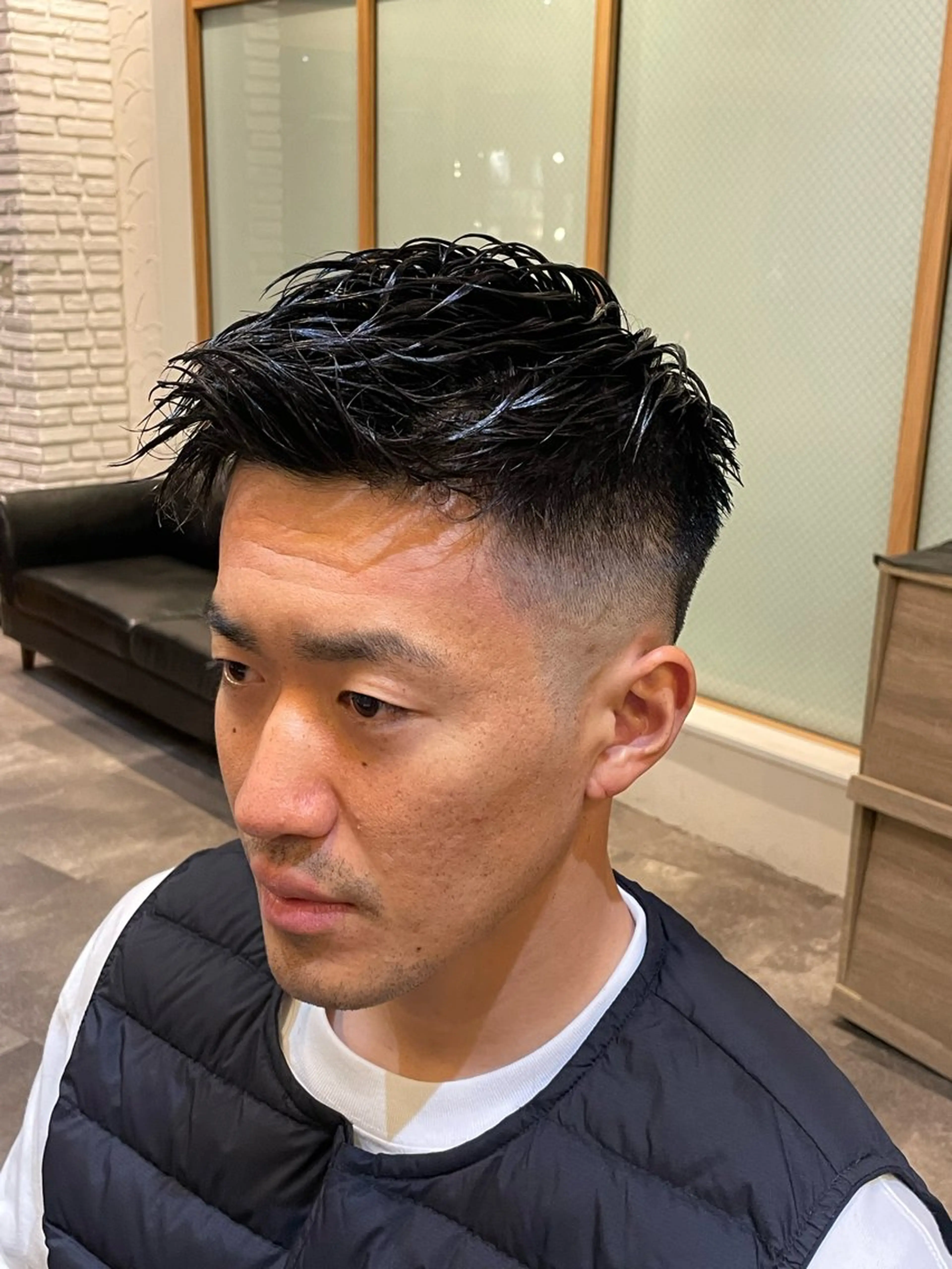 ショート パーマ メンズ smilehair国分寺店所属・💈barber 中根 龍星のヘアスタイル