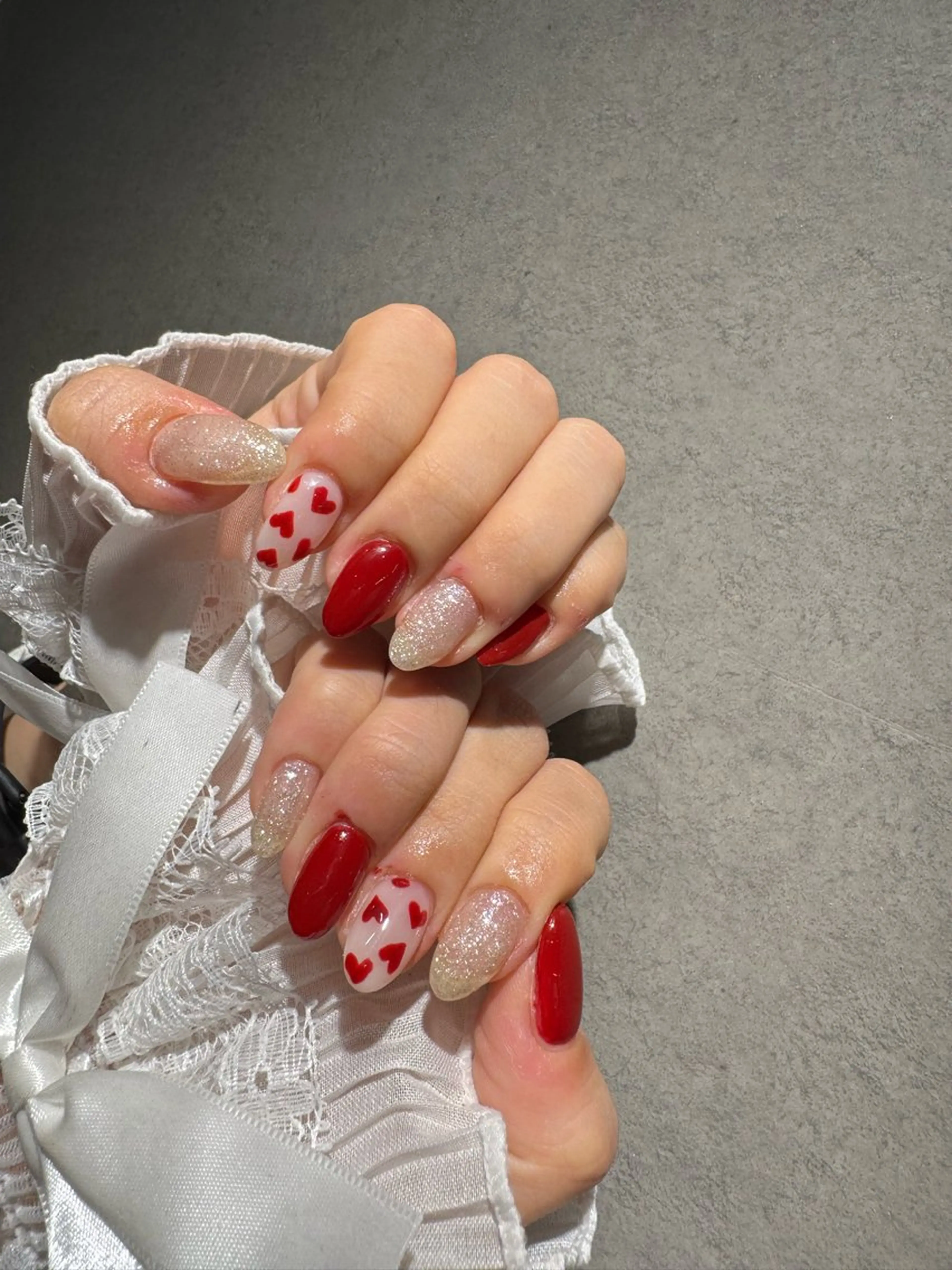 ネイル I-nailロング /ワンホン/キラキラのネイルデザイン