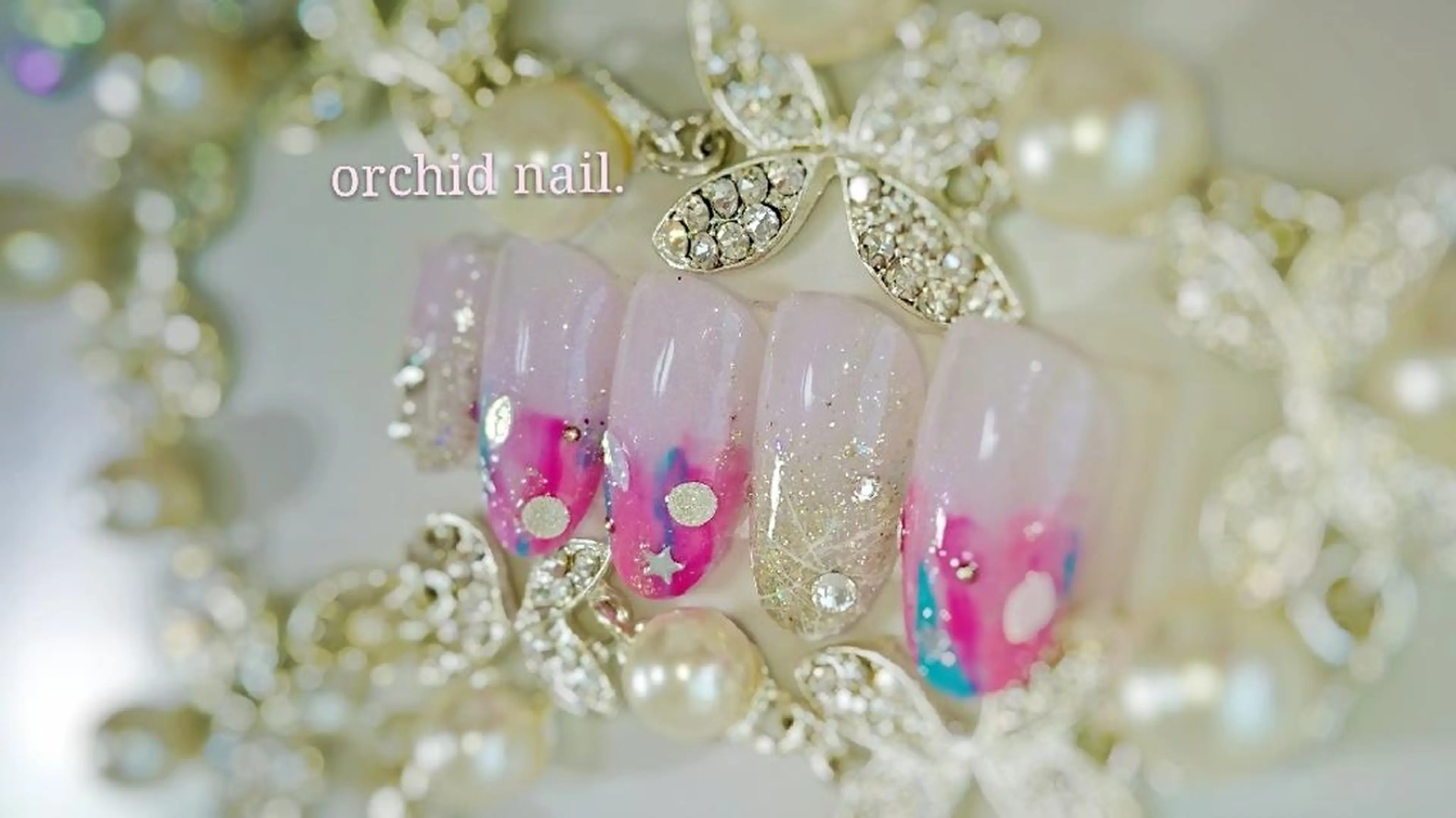 ネイル キラキラネイル orchid ♡オーキッドのネイルデザイン