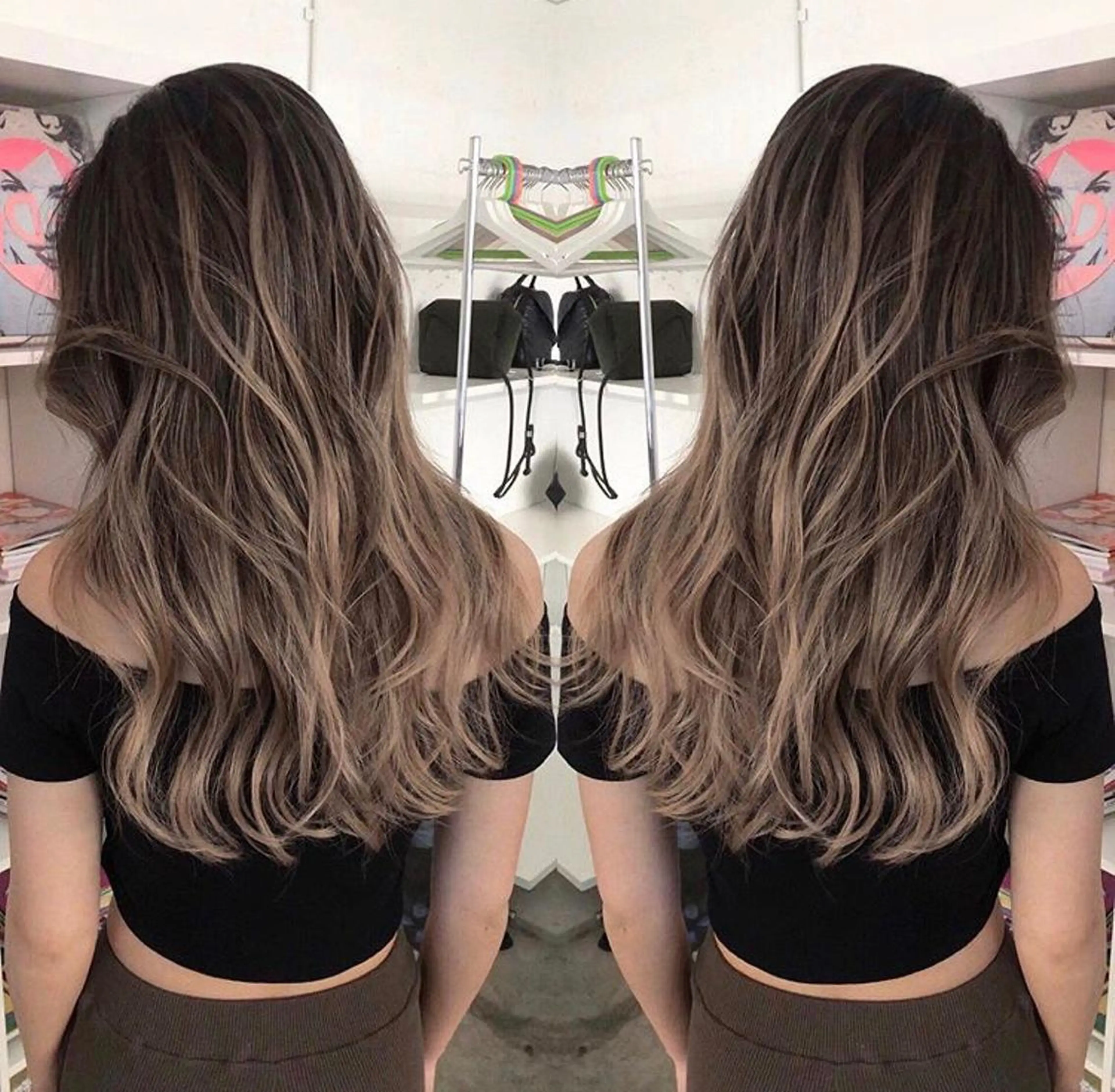 🔴胸下🌈最高級シールエクステ70本🤗+カラー+トリートメント+エクステカット【1本200円ヘアティンセルも⭕️】の写真