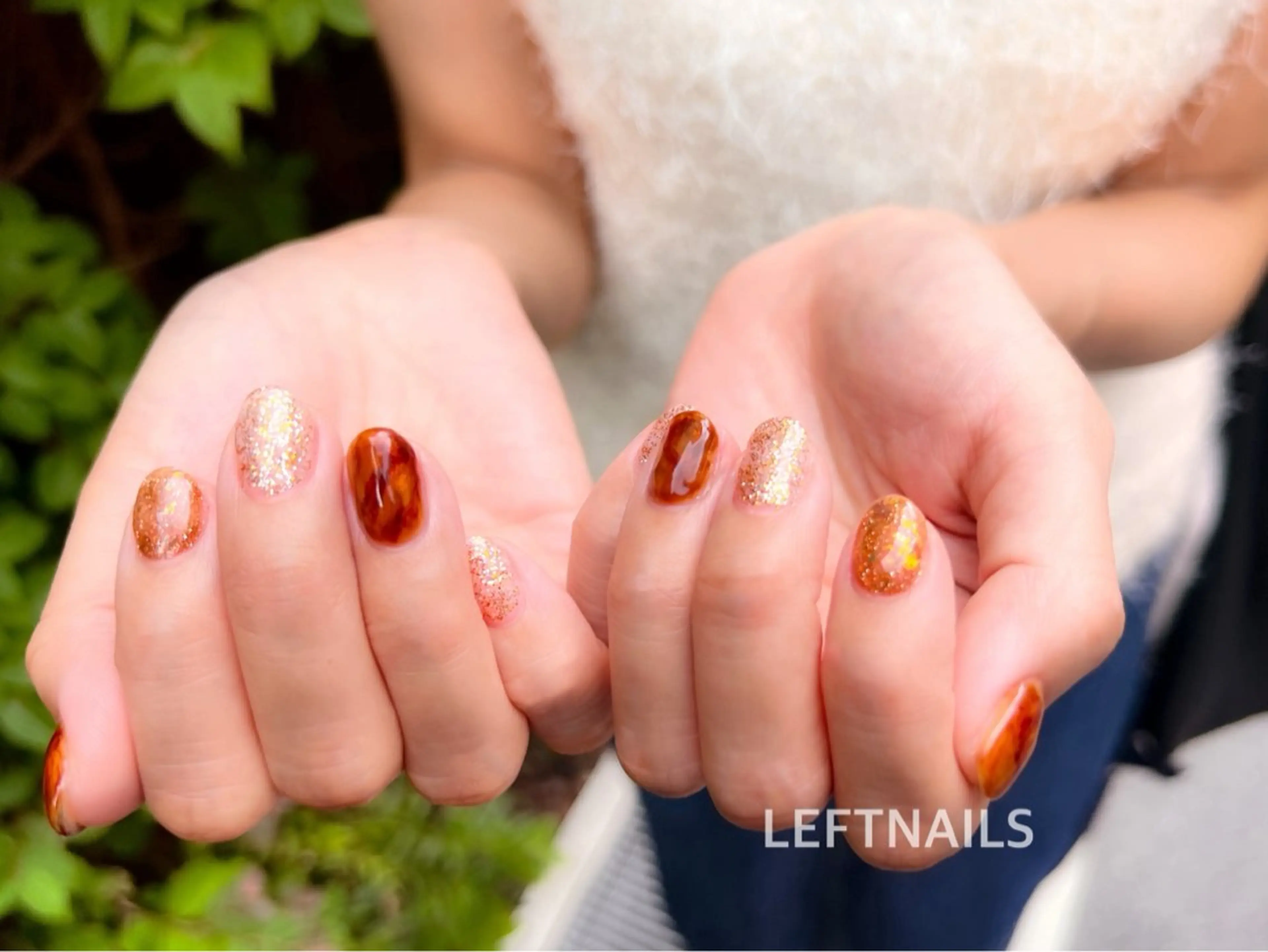 ネイル べっ甲ネイル LEFTNAILS フィルインニュアンスのネイルデザイン