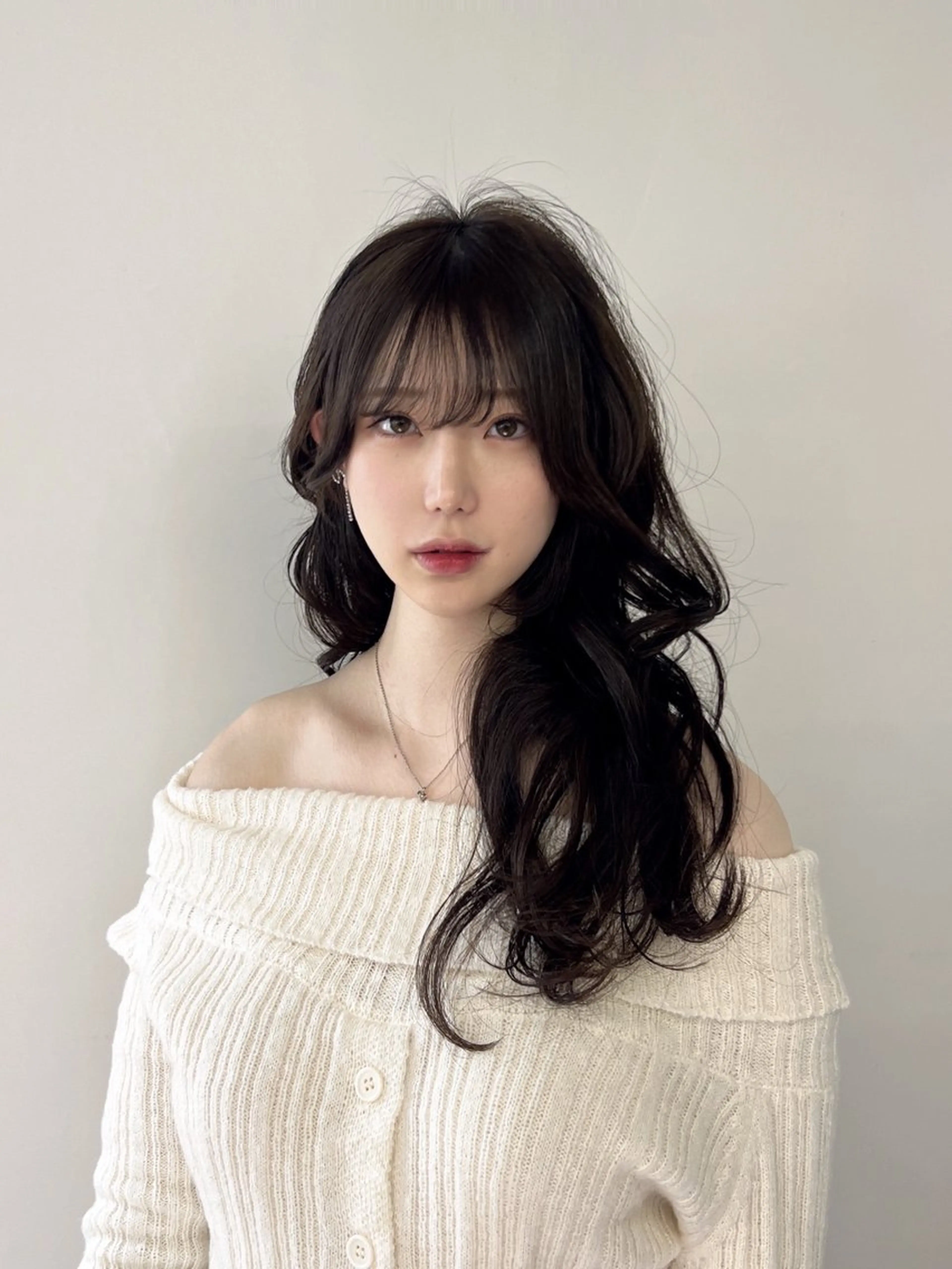 セミロング パーマ セミロングパーマ 韓国風ヘア 似合わせカット 小顔カット デジタルパーマ 武田涼レイヤーカット 髪質改善×縮毛矯正のヘアスタイル