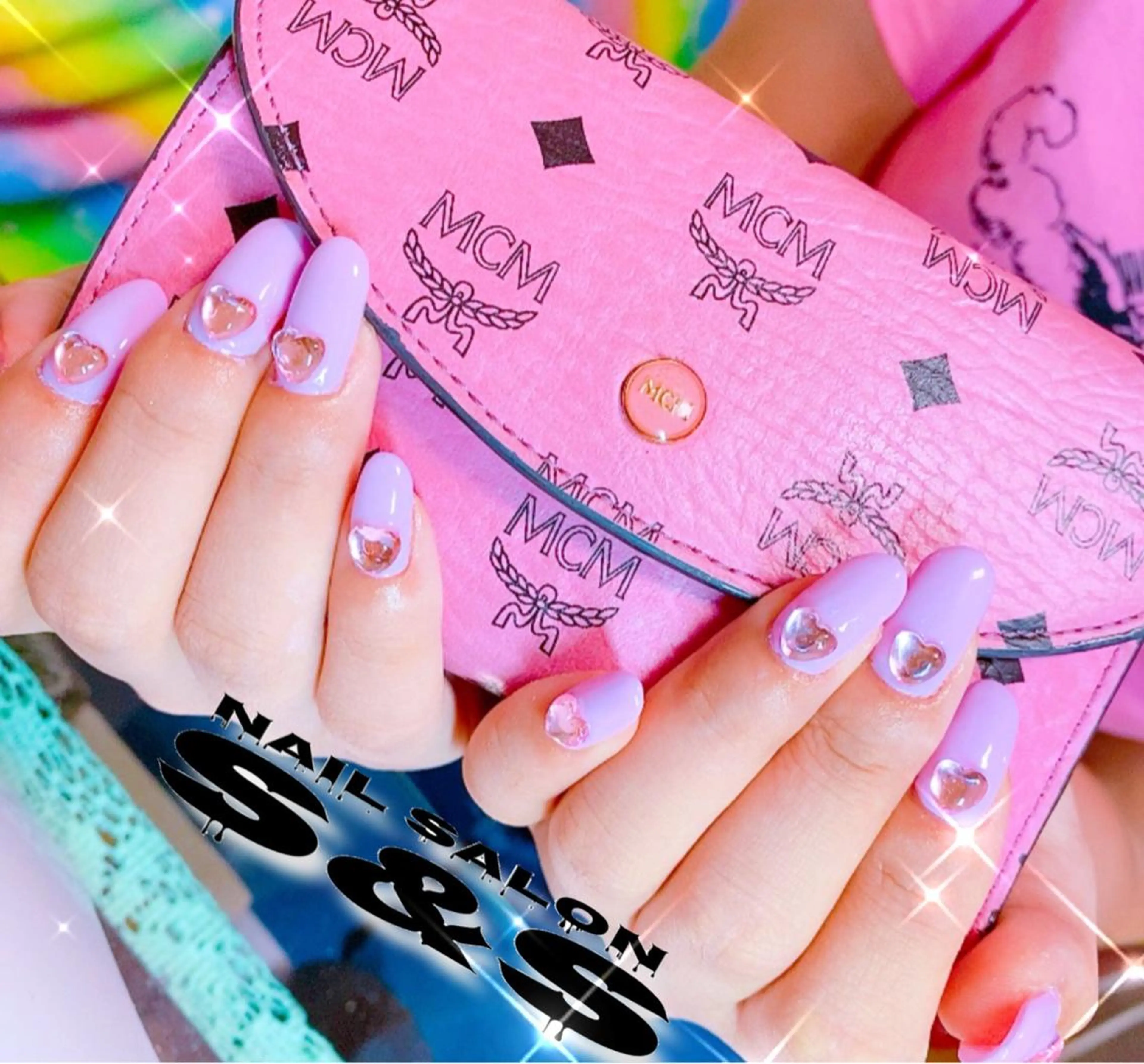 ネイル 長さ出し ハート メンズネイル 持ち込み ピンク S&S 村田小百合のネイルデザイン