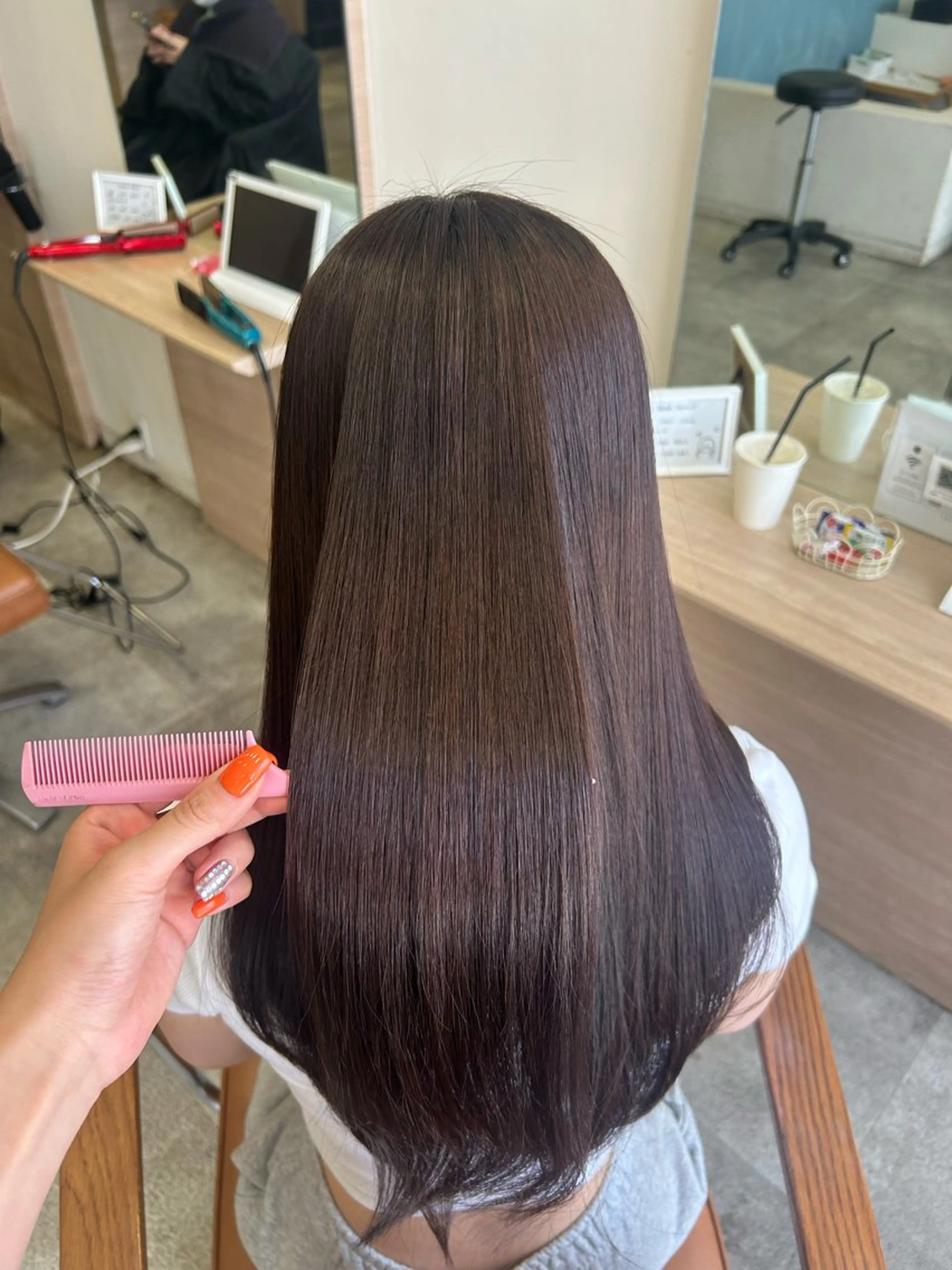 ロング 縮毛矯正 チナツ/透明感カラー /酸性縮毛のヘアスタイル