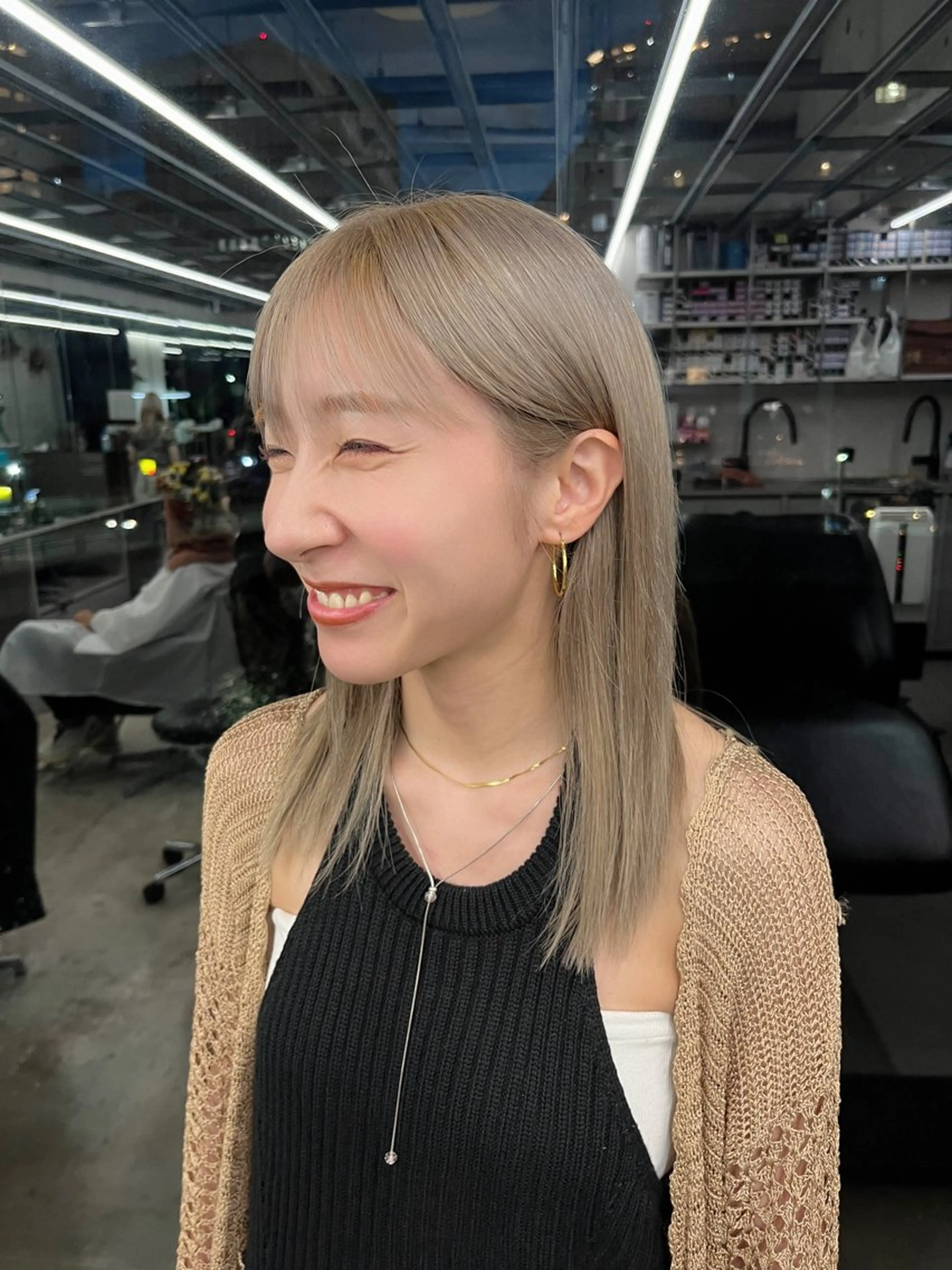 ミディアム カラー ヘアカラー ダブルカラー/ ケアブリーチ/クニトのヘアスタイル