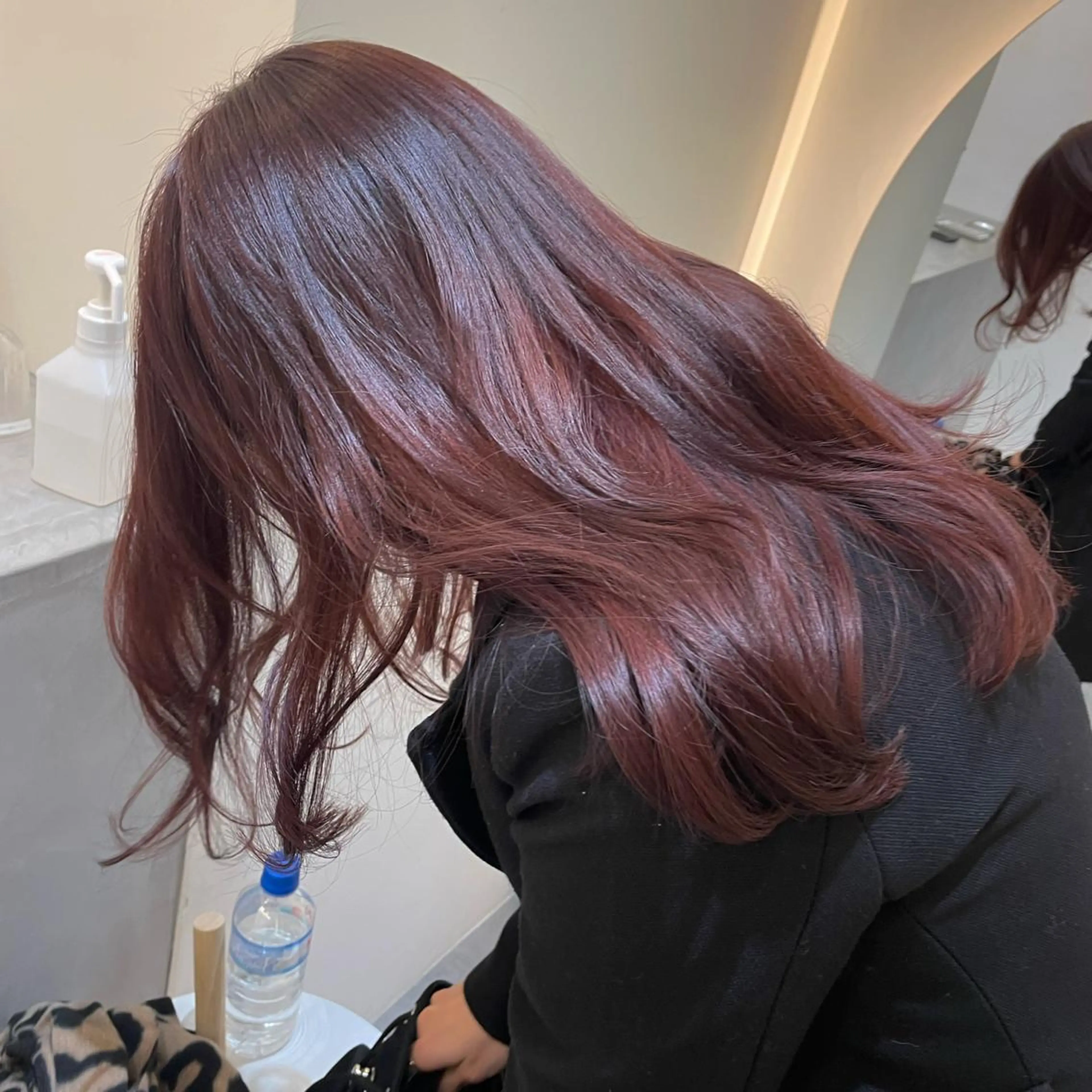 ロング カラー ピンクカラー ローズカラー 佐原 里奈のヘアスタイル