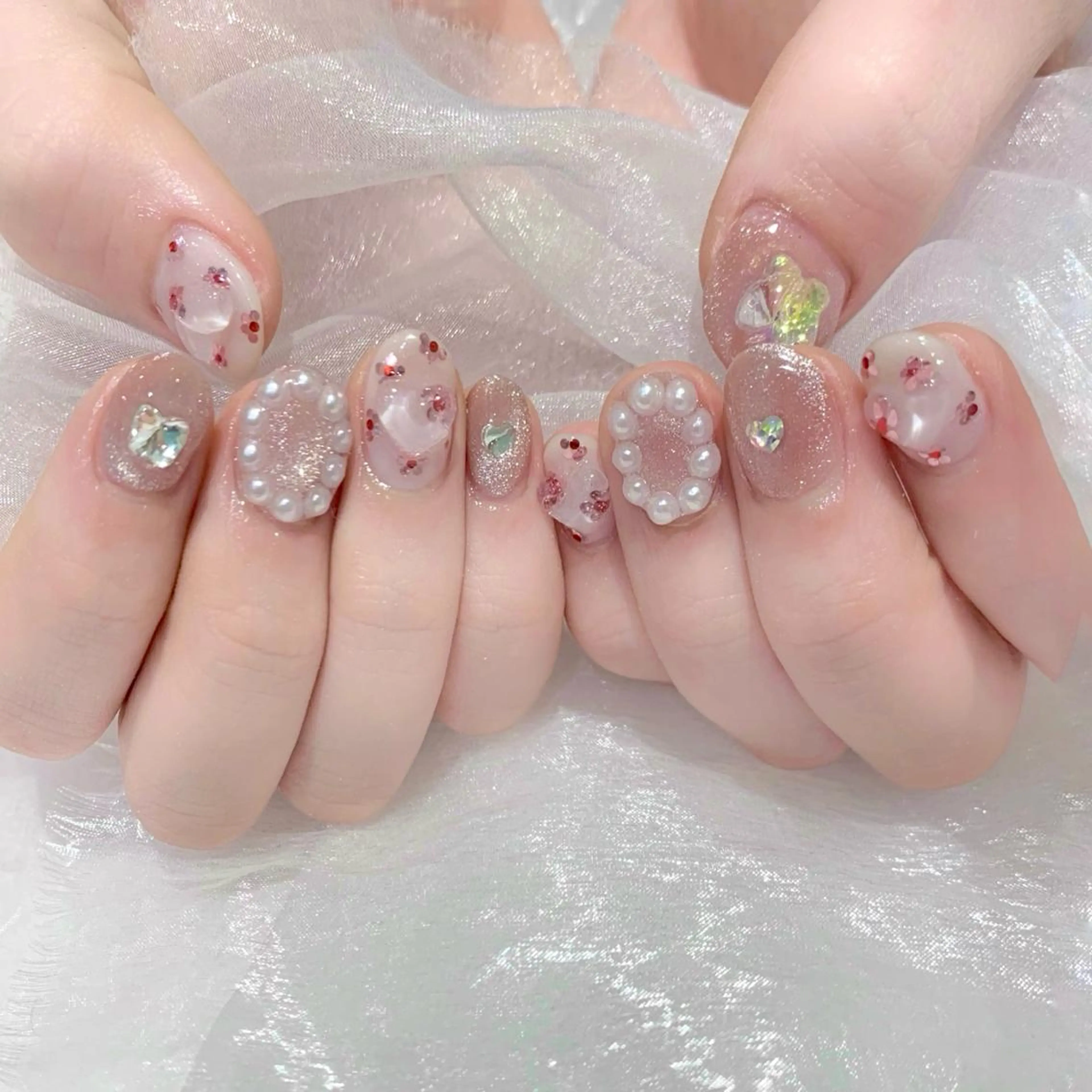 ネイル ピンク 春ネイル ハンドネイル Kanon 🤍のネイルデザイン