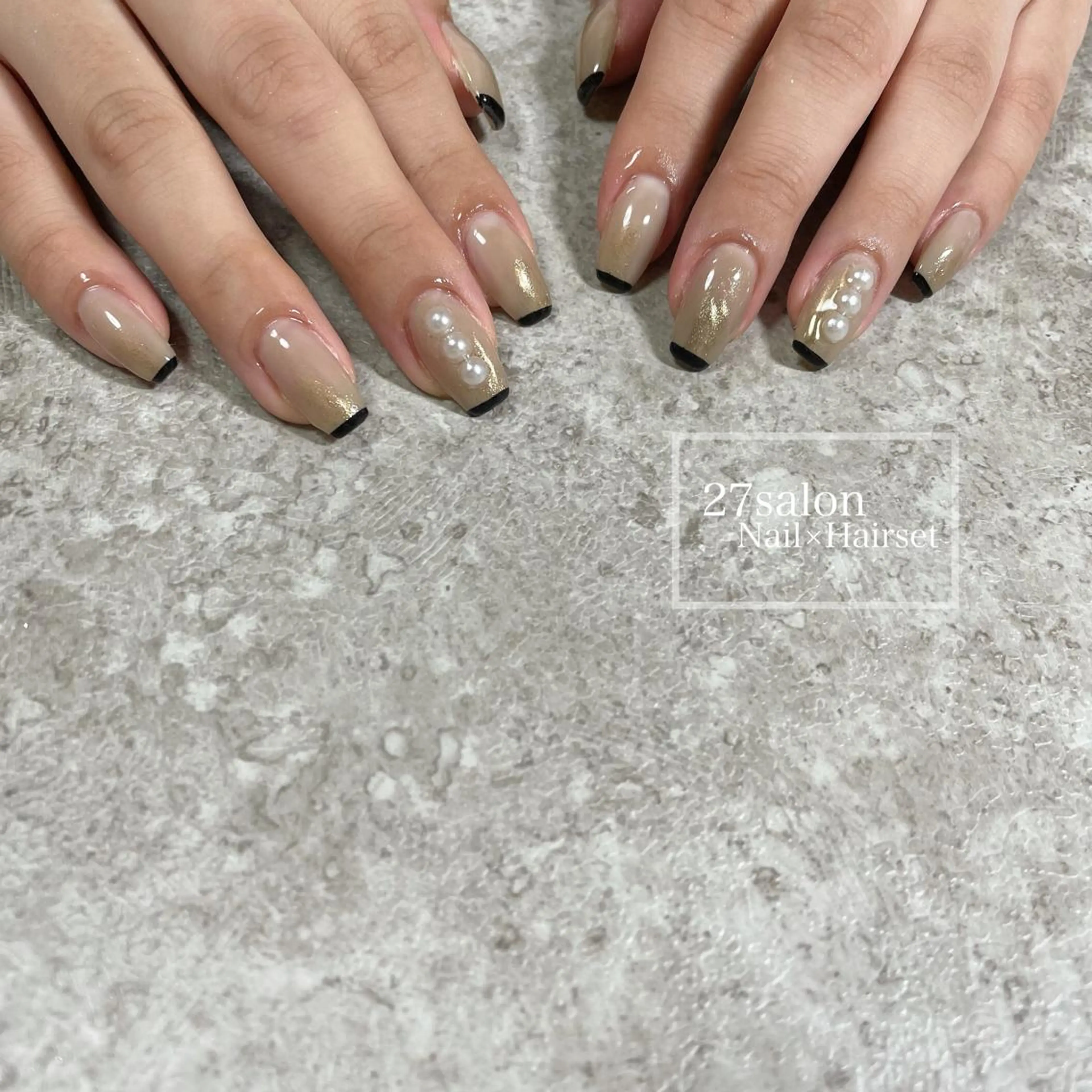 ネイル フレンチネイル ニュアンスネイル 27salon yuinaのネイルデザイン