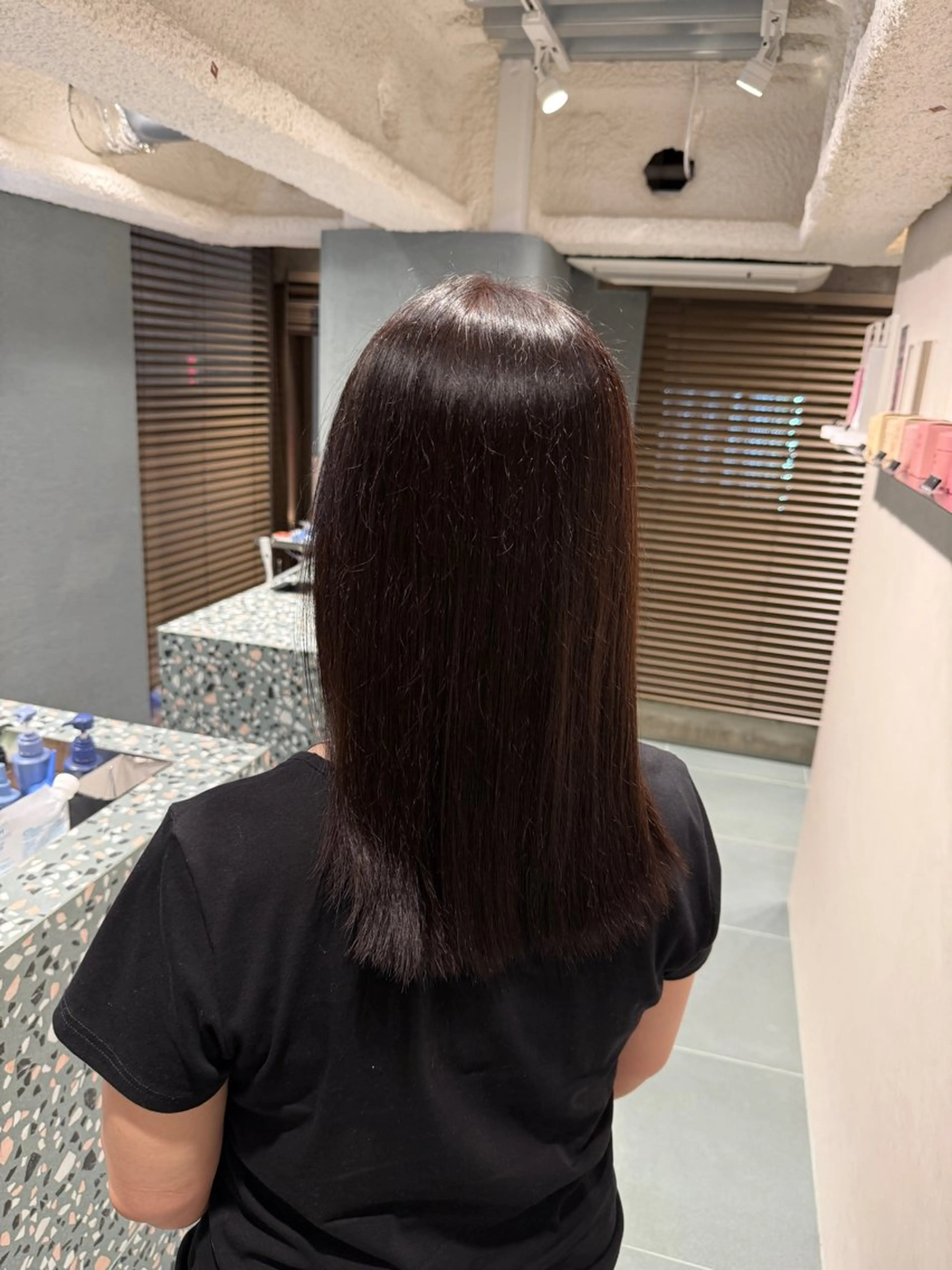 ミディアム カラー せな立川レディース メンズカットモデルのヘアスタイル