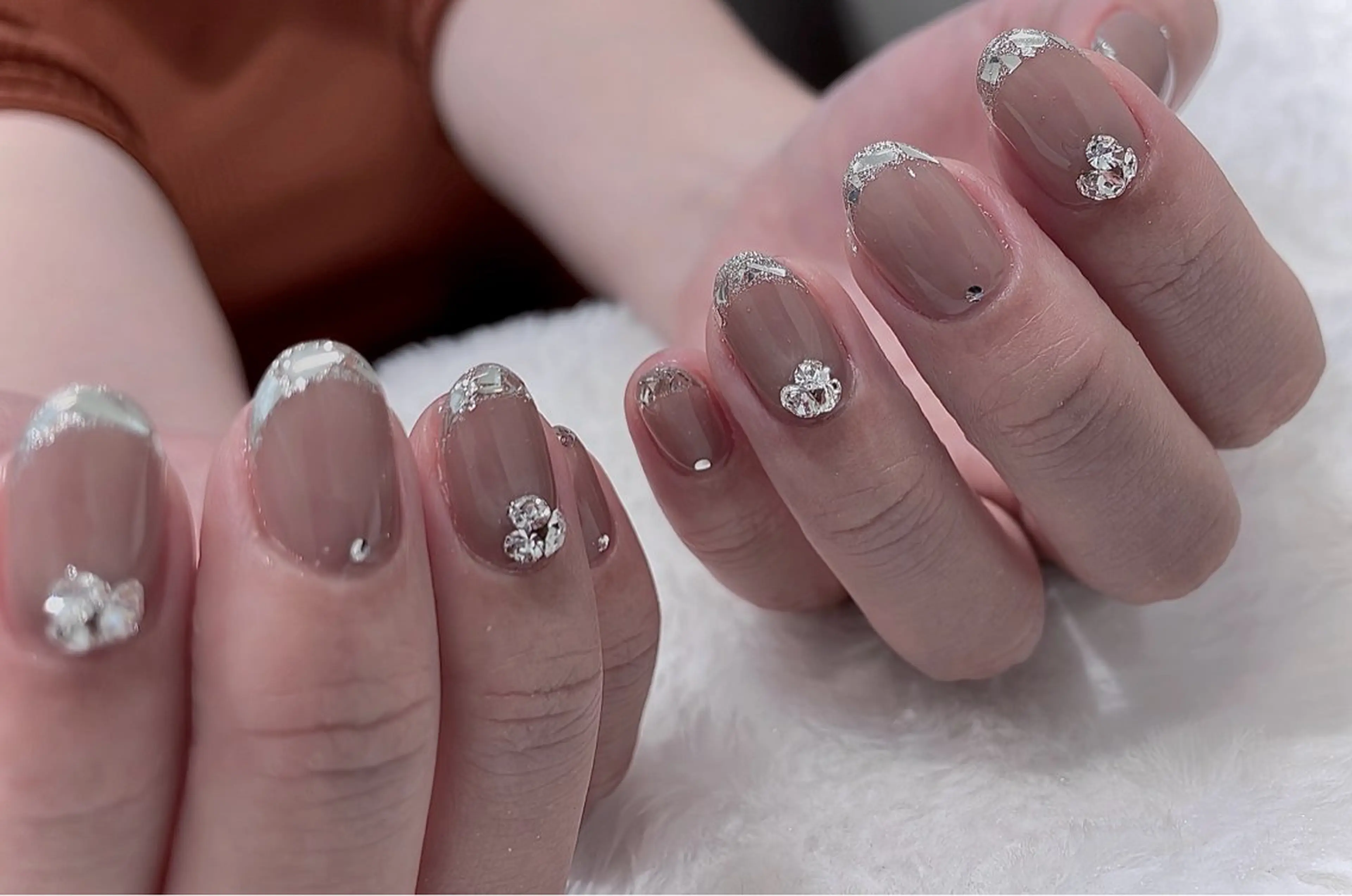 ネイル フレンチネイル ガラスフレンチ Spiky とうげ ふうかのネイルデザイン