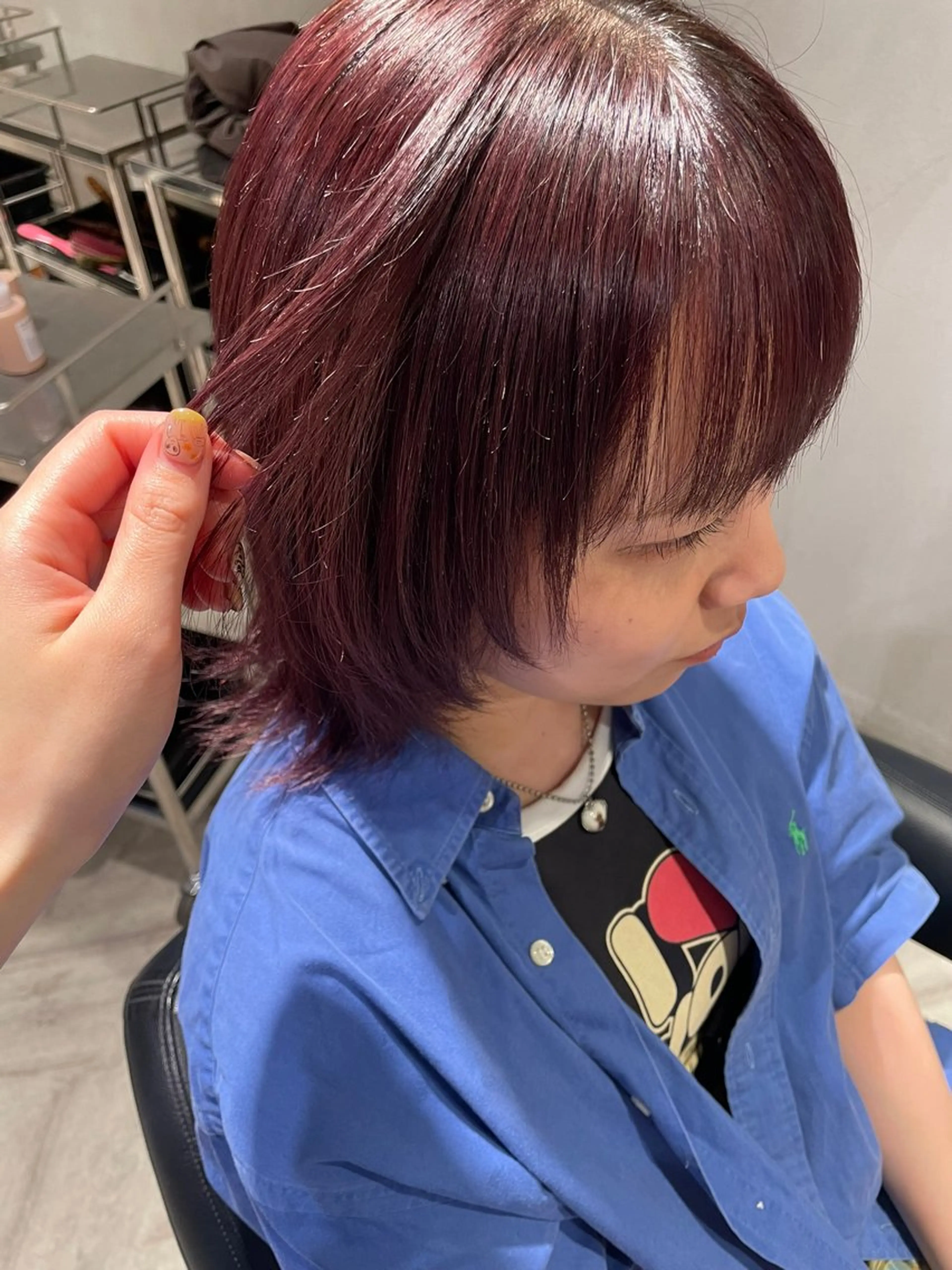 ミディアム カラー LEAPS adore都島店所属・みゆう 都島/透明感のヘアスタイル