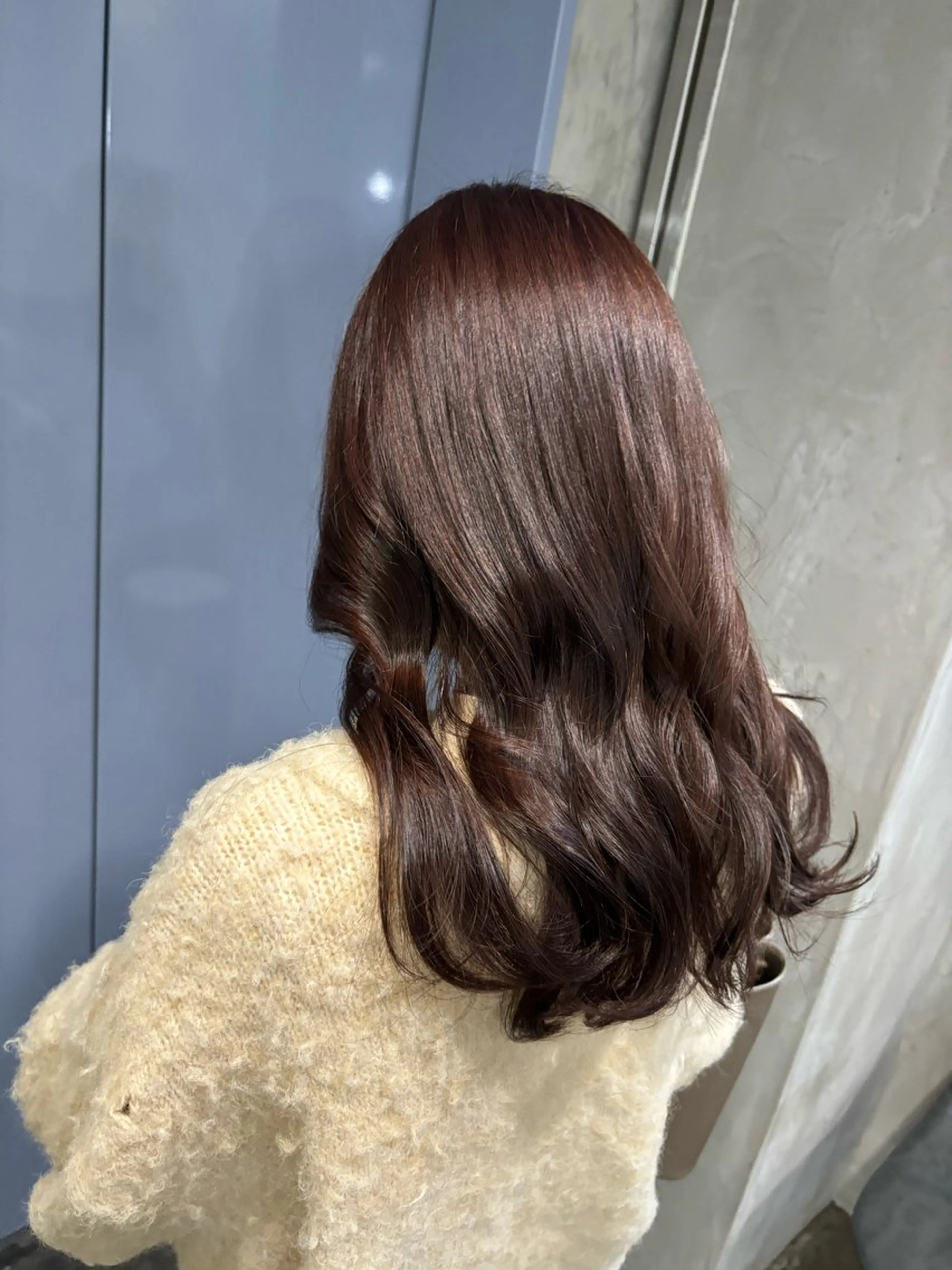 カラー ブリーチ ブラウンカラー ブリーチなしカラー ピンクカラー MaisonHALU 松浦光咲のヘアスタイル