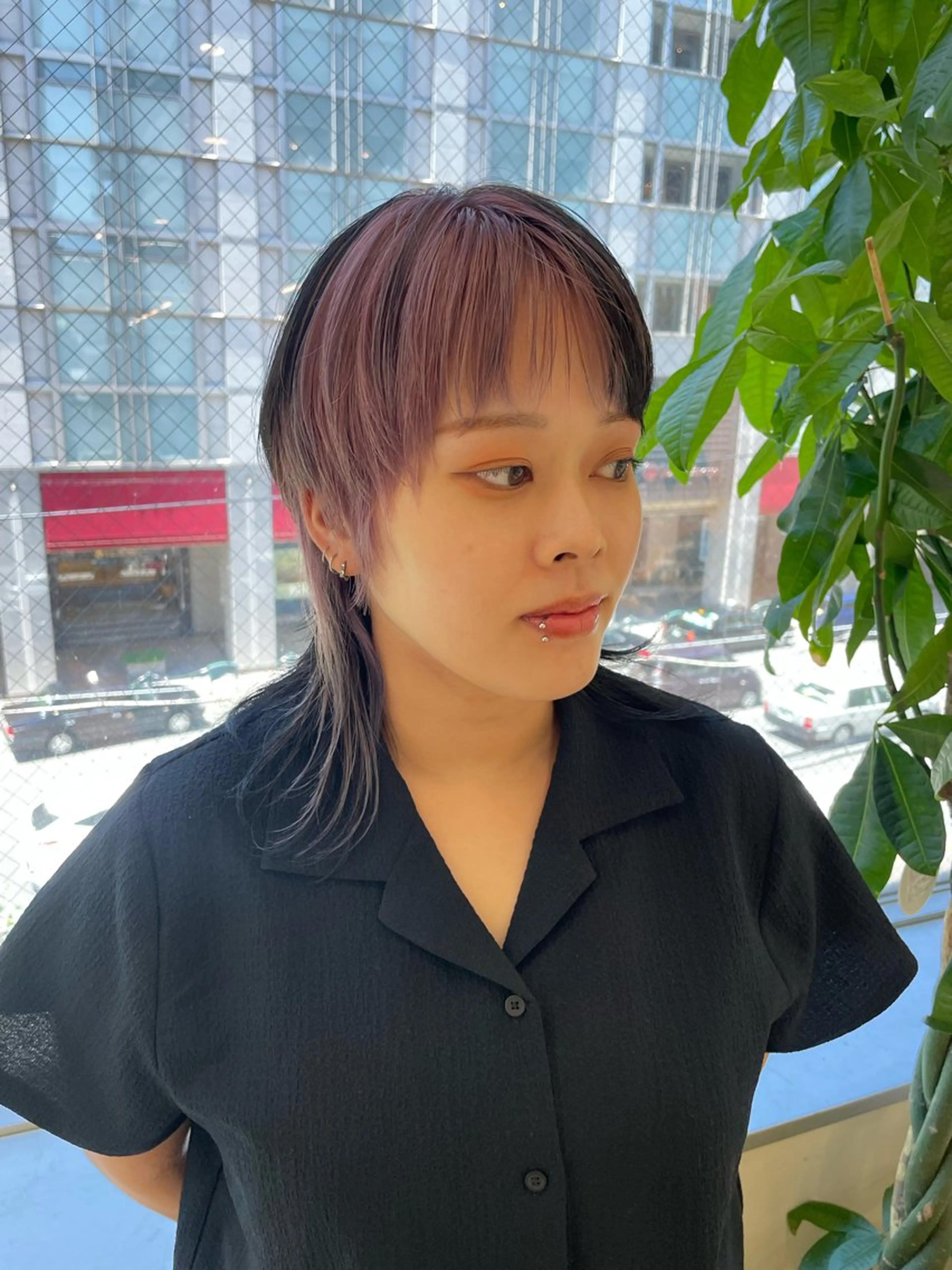 ミディアム カラー ブリーチ ラベンダーカラー ネイビーカラー ピンクカラー ピンクラベンダー カット ヘアカラー トリートメント 🩰ニシムラヒカリ 半個室salon♡*のヘアスタイル