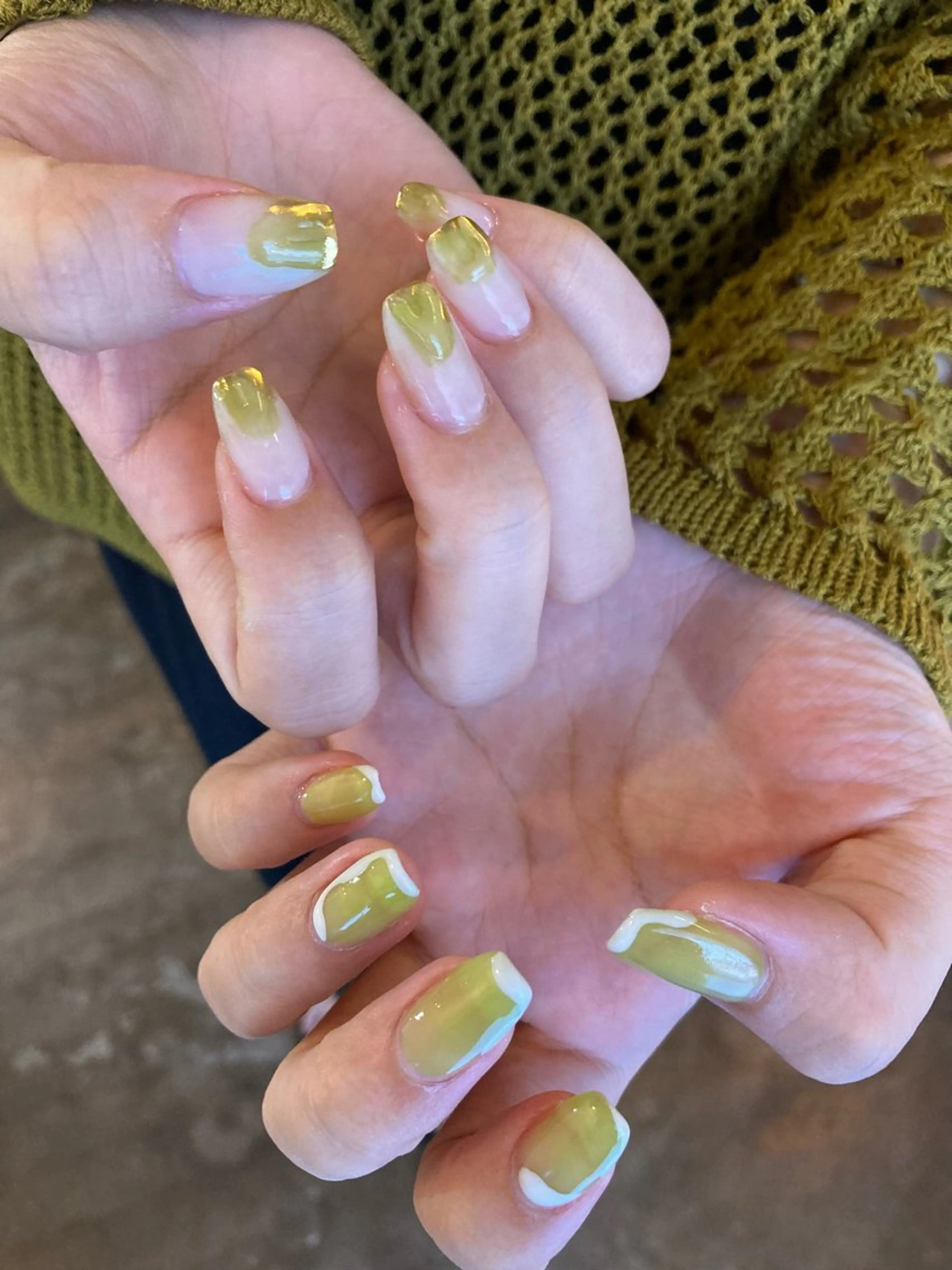 ネイル グリーン ハンドネイル DEEP nail salon所属・DEEP nail salonのネイルデザイン