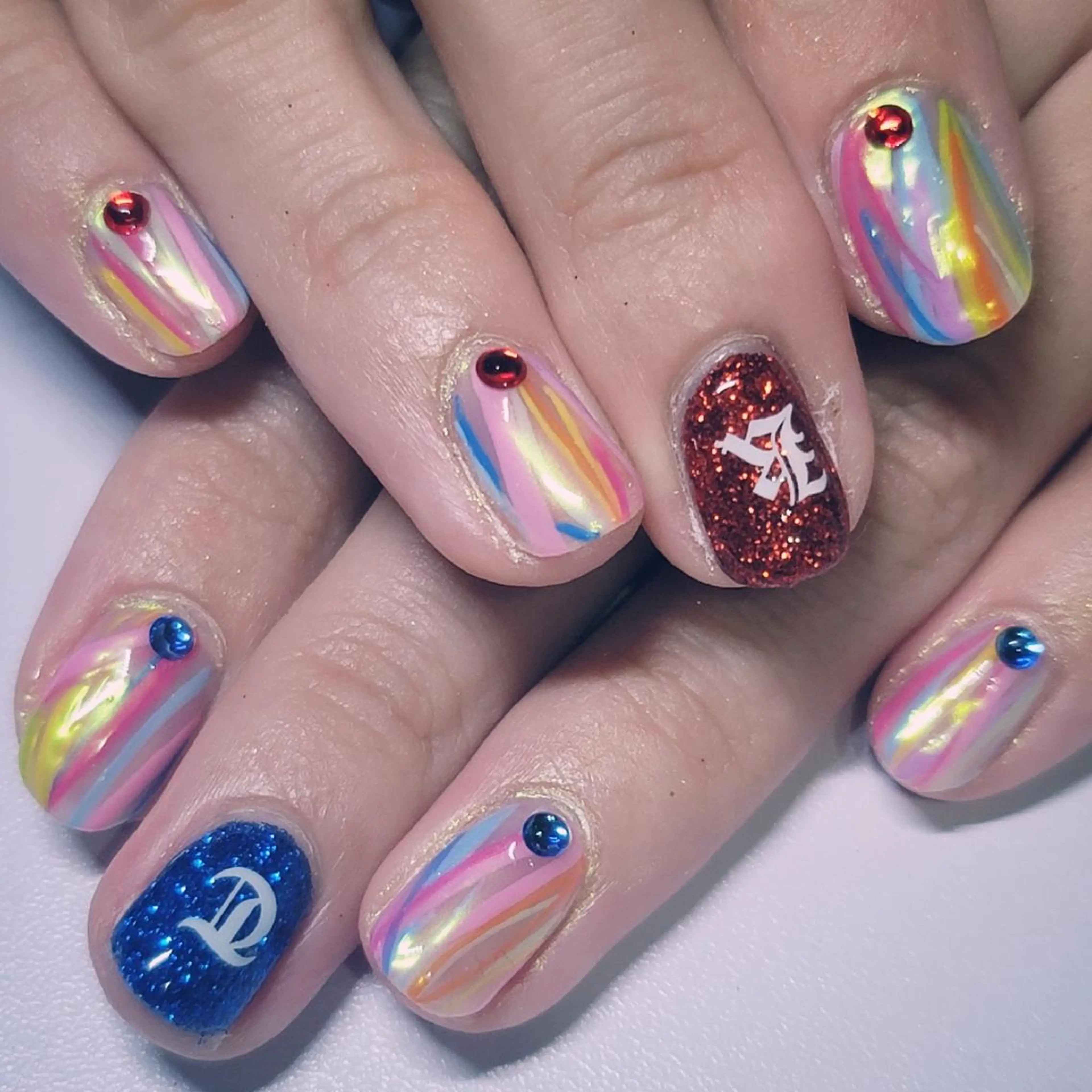 ネイル ラメ(グリッター) ホワイト ハンドネイル よしだ ひろきのネイルデザイン