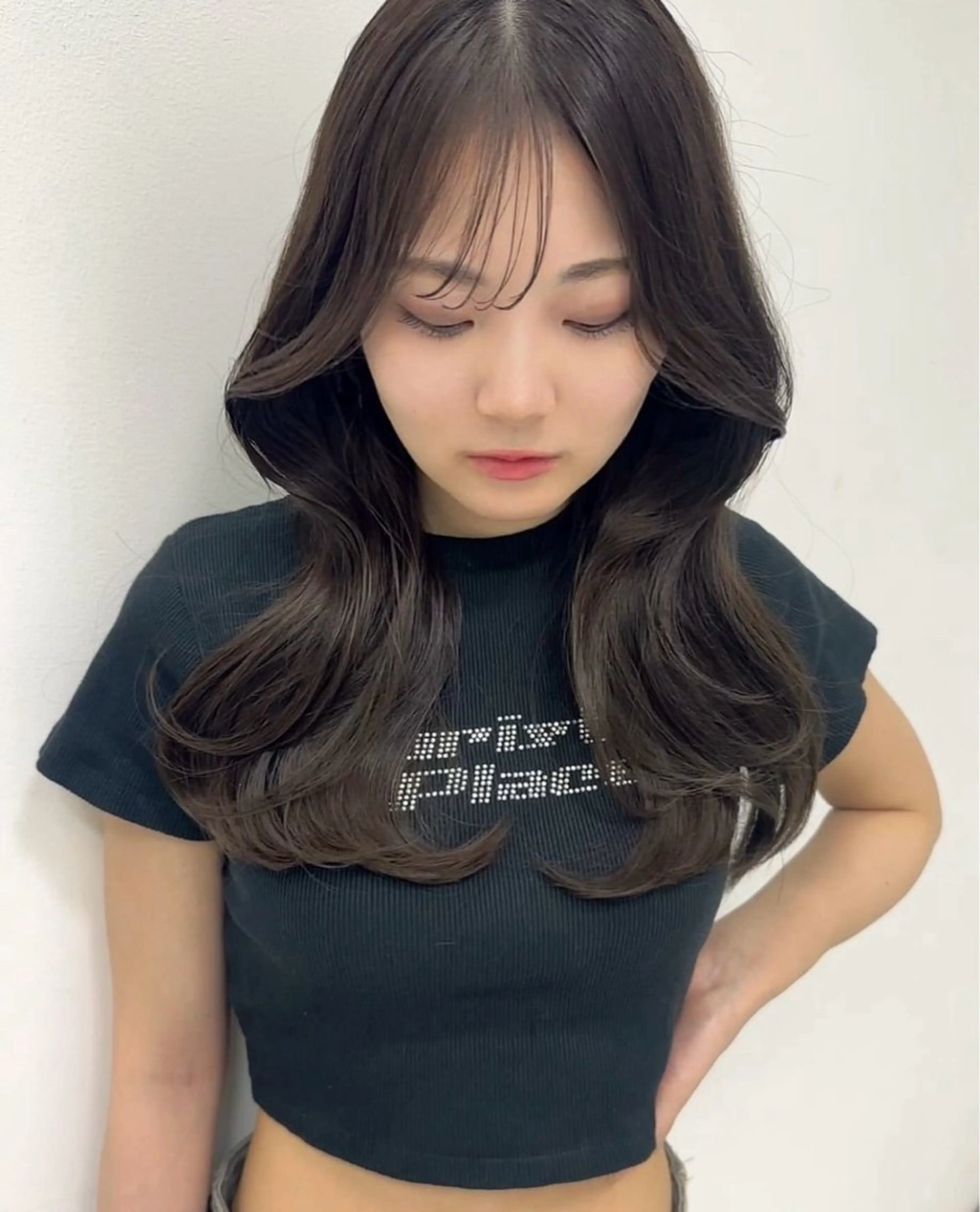 セミロング くびれヘア 韓国風ヘア i.+sapporo所属・🩶韓国ヘア🩶 くびれ❤︎顔まわりのヘアスタイル