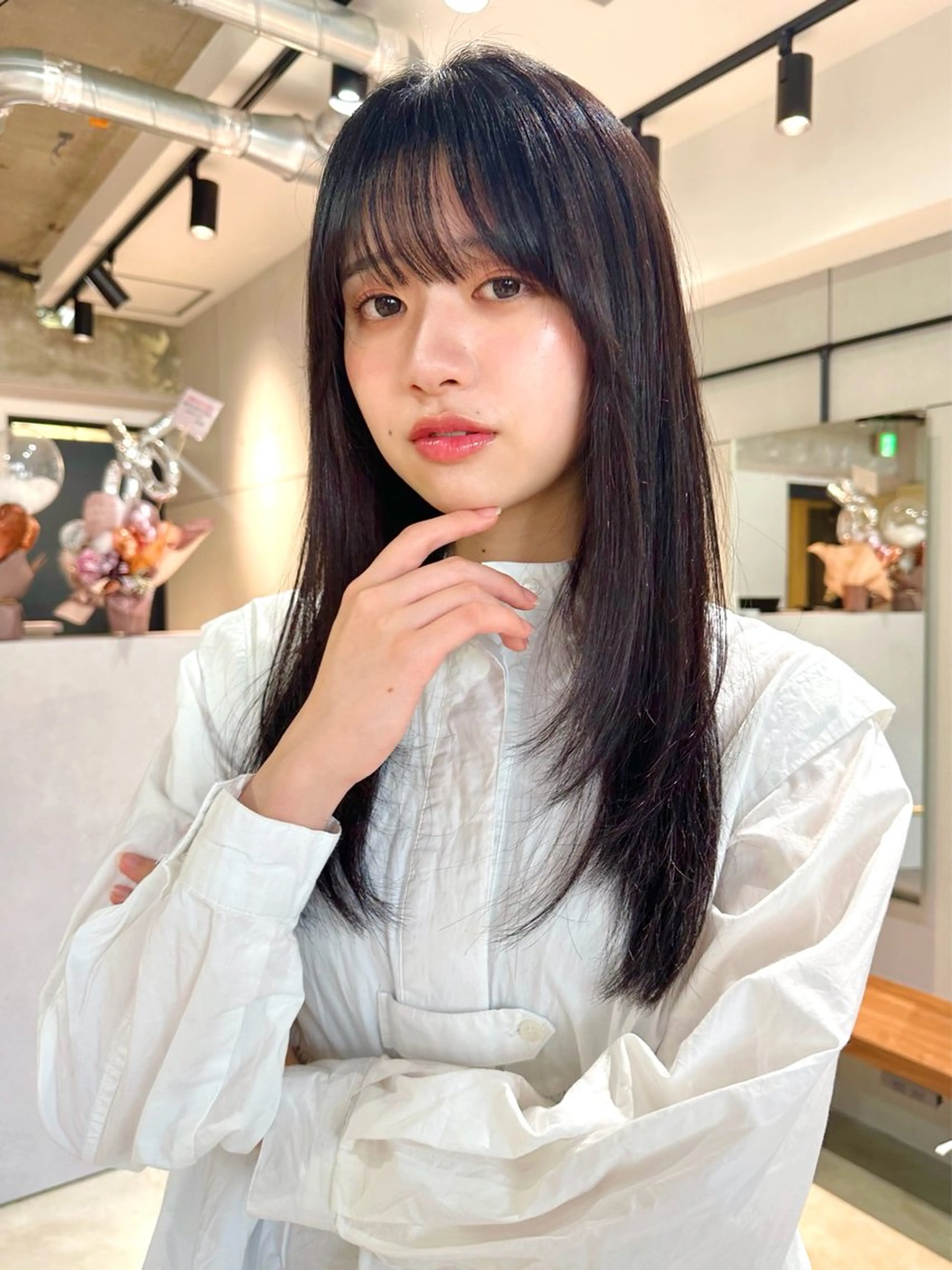 ロング カラー パーマ 🫧小顔×似合わせ× 透明感カラー🫧のヘアスタイル