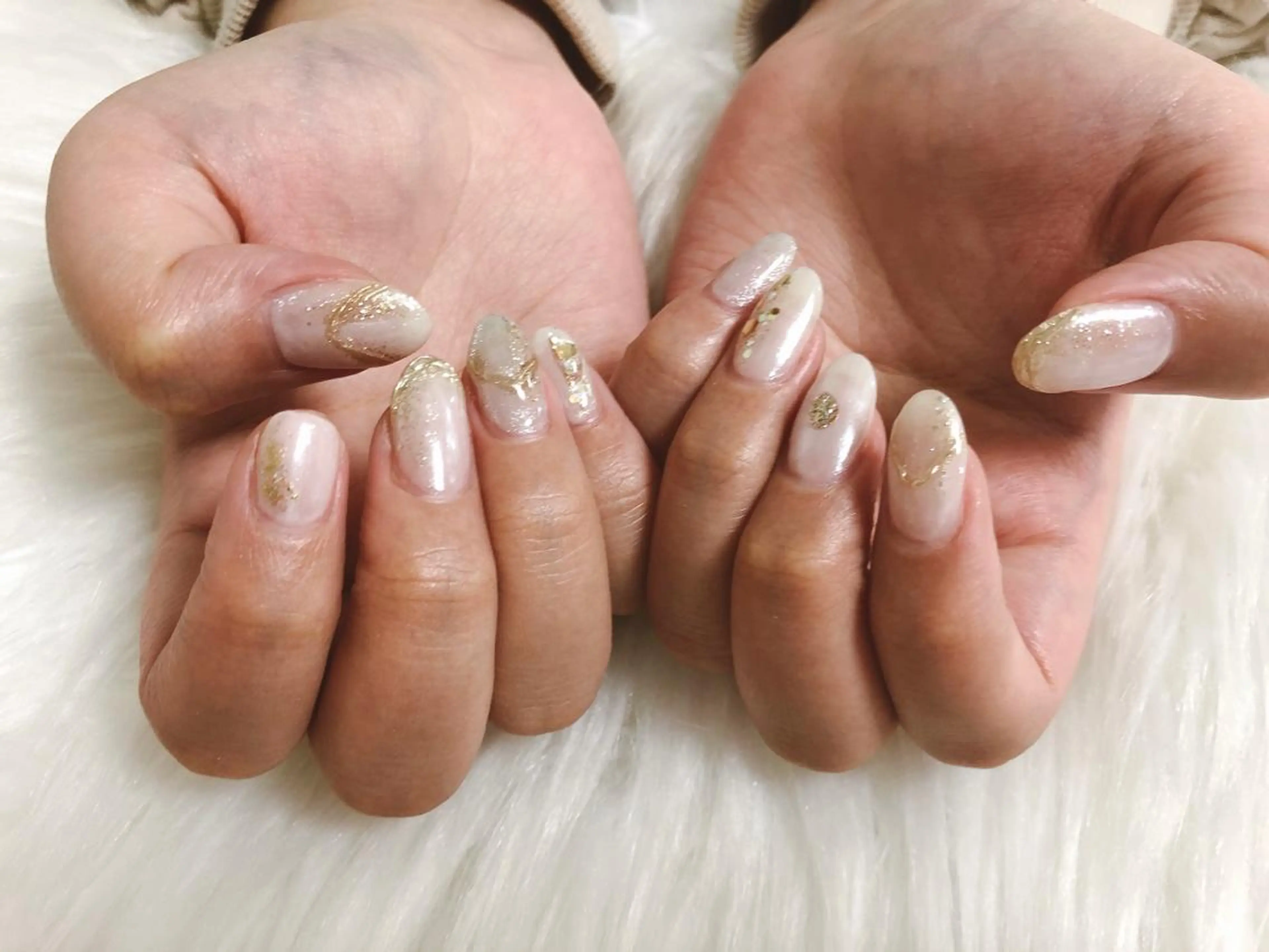 ネイル ホワイト 冬ネイル クリスマス kiki nail 二子玉川のネイルデザイン