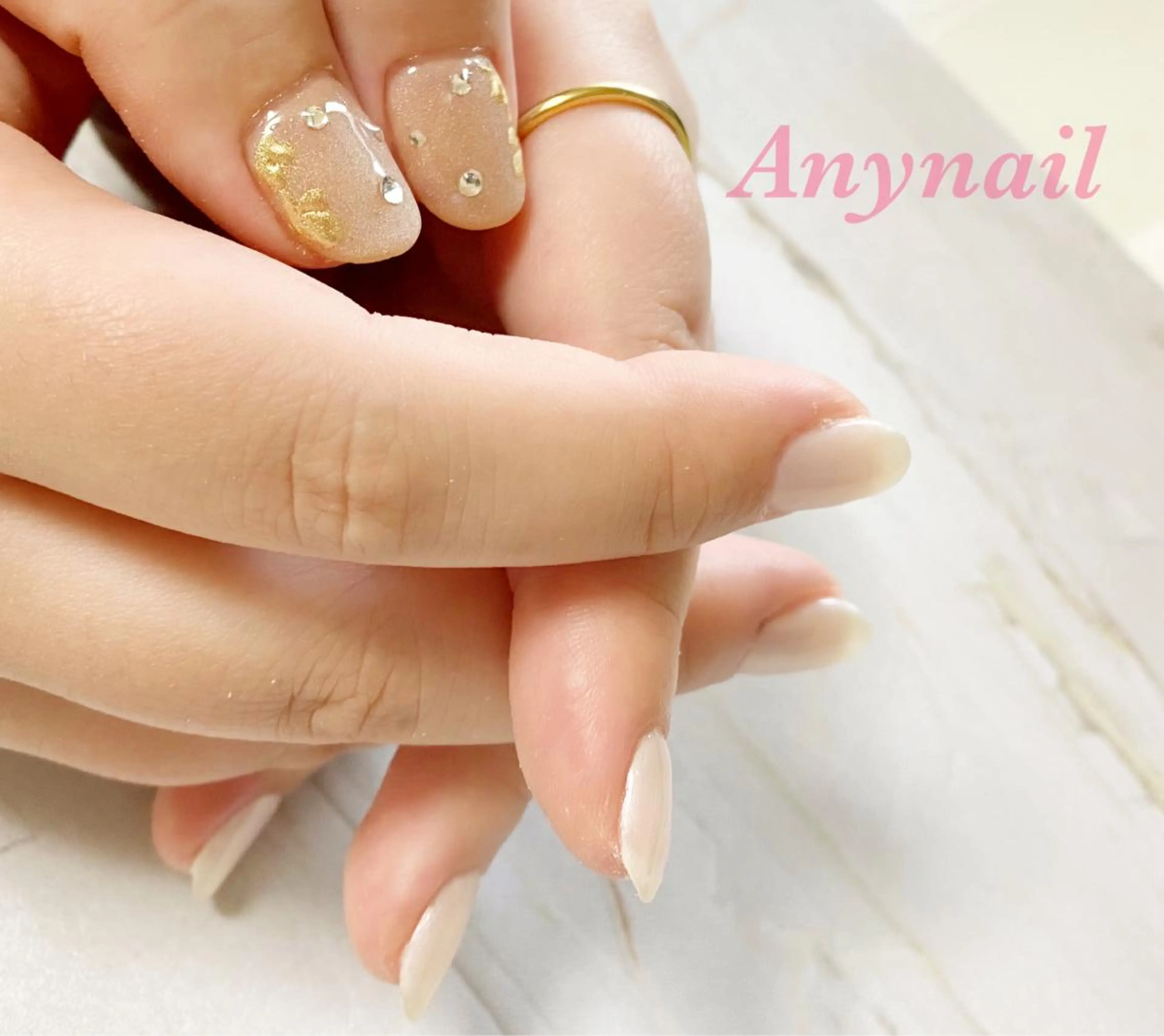 ネイル アートネイル ブルー マグネットネイル オフィスネイル ワンカラーネイル 岩澤 恵子のネイルデザイン