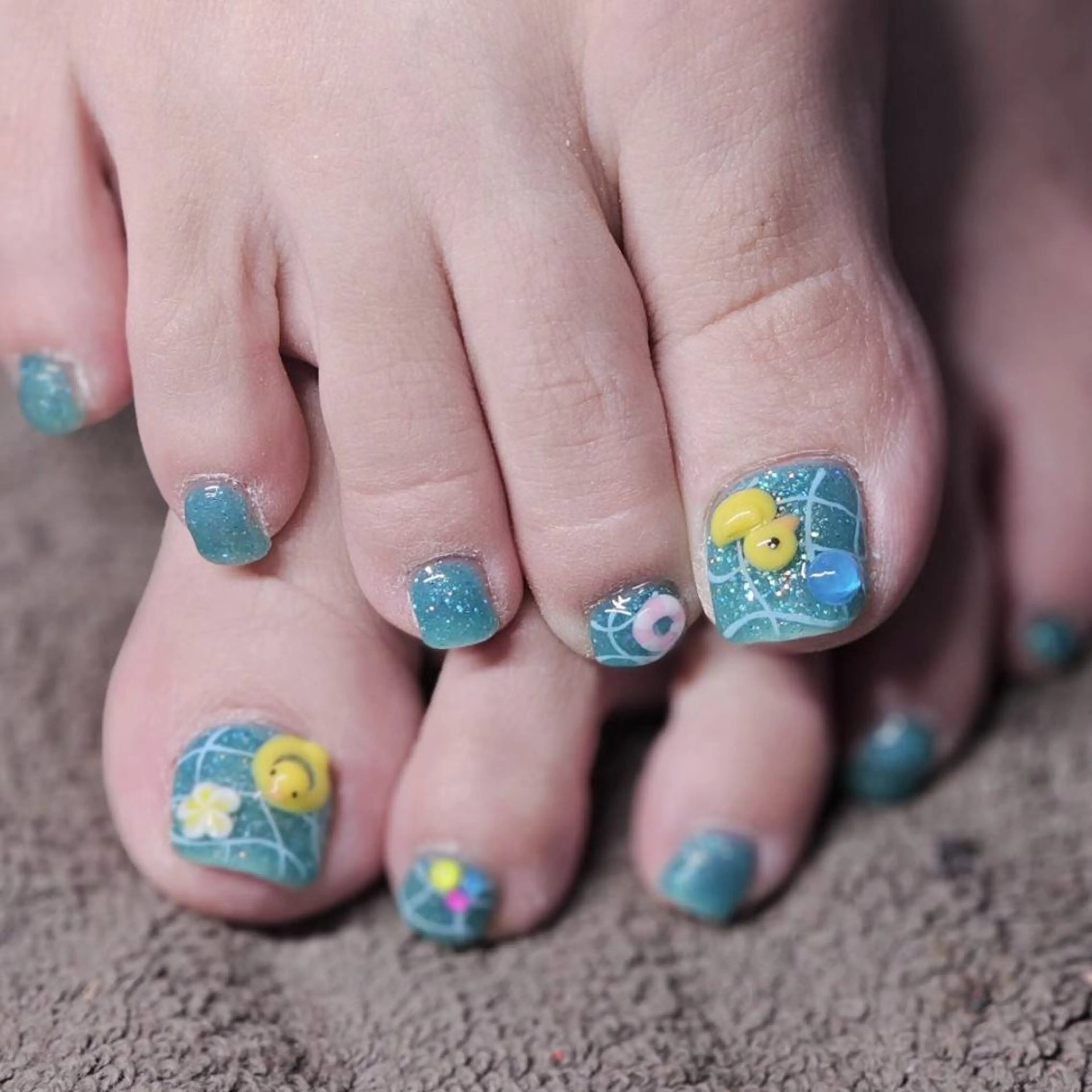 ネイル アートネイル ブルー ラメ(グリッター) ワンカラーネイル ハンドネイル よしだ ひろきのネイルデザイン