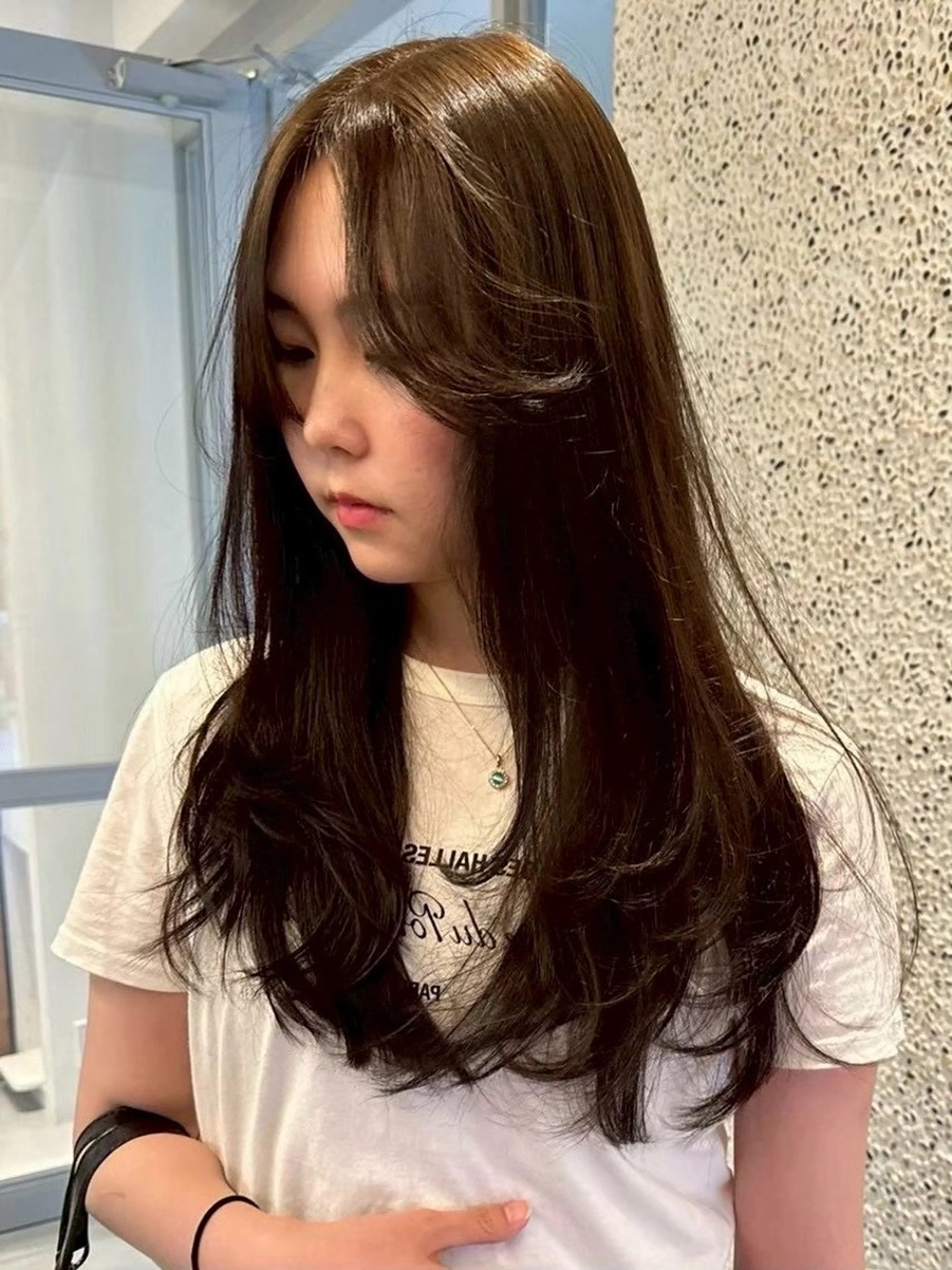 ロング 髪質改善 縮毛矯正 トリートメント カット ヘアカラー トリートメント nok所属・nok Osakaのヘアスタイル