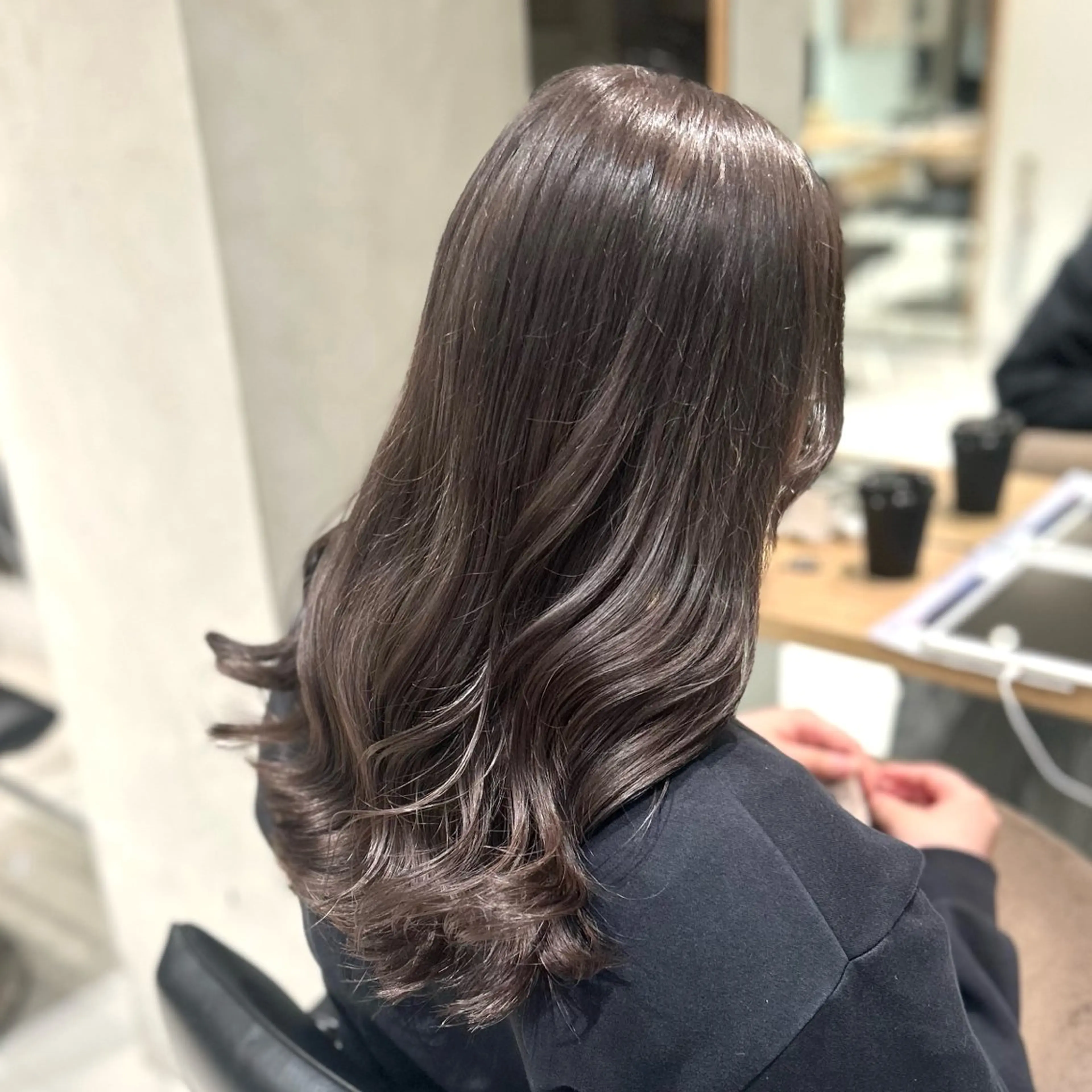 カラー ベージュカラー グレージュ 縮毛矯正 ヘアカラー ︎︎🌟韓国艶カラー ︎🌟璃奈 (ﾘﾅ)のヘアスタイル