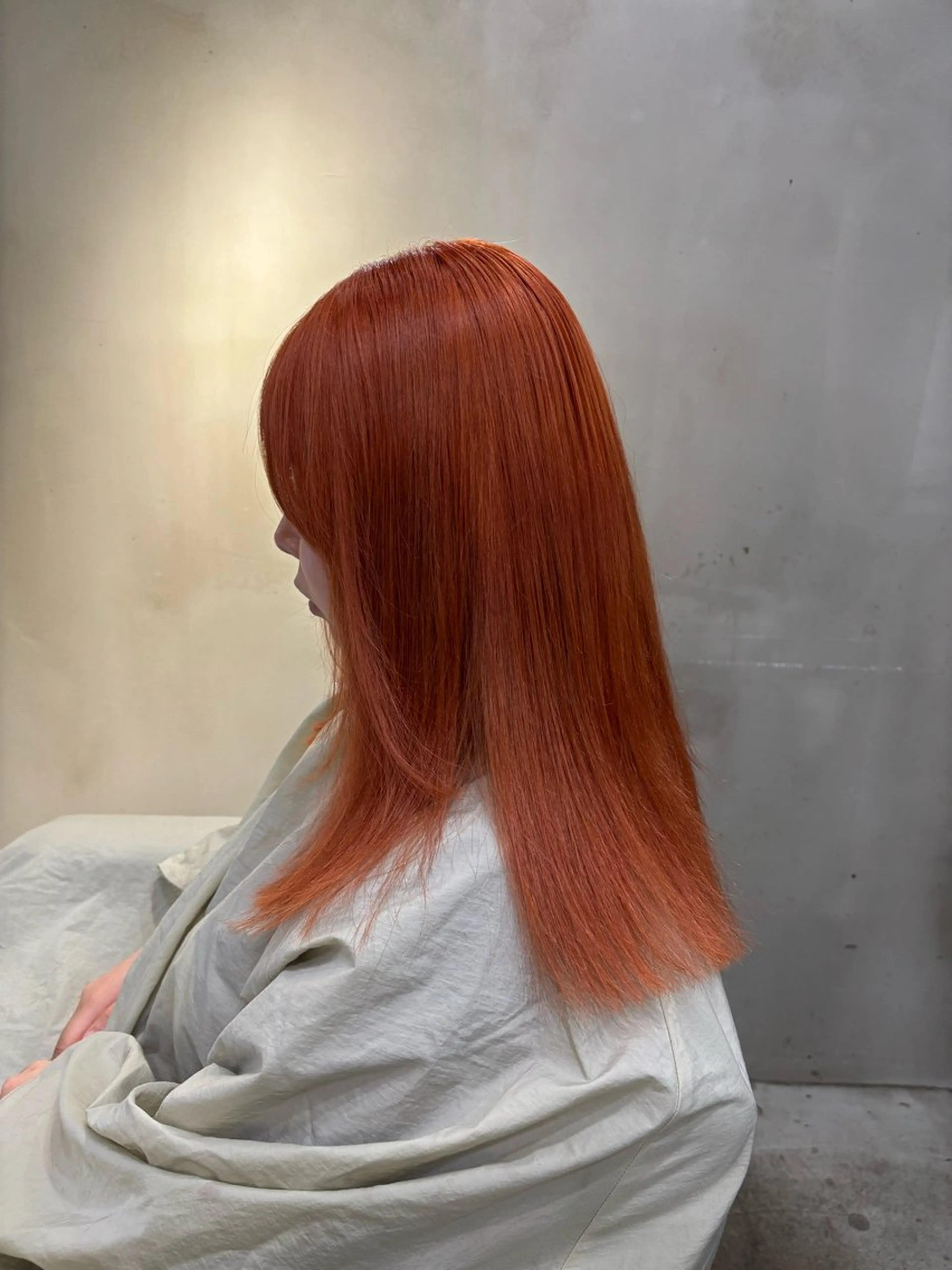 セミロング カラー オレンジ ヘアカラー VOYAGE所属・中園 康のヘアスタイル