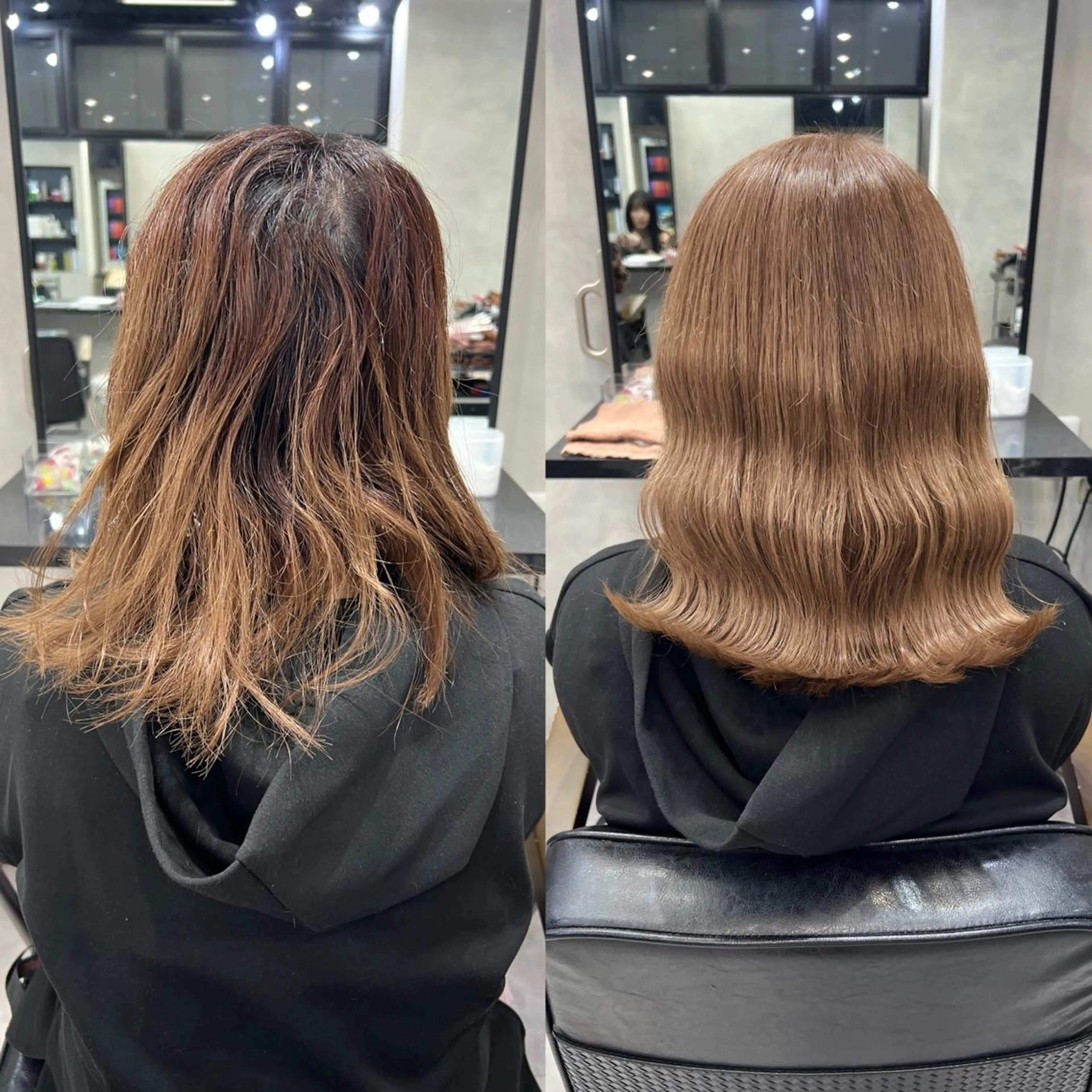 ミディアム カラー ヘアアレンジ シールエクステ アディクシーカラー アッシュ バレイヤージュ ベージュカラー ヘアカラー トリートメント ar+ ❤︎ maiのヘアスタイル