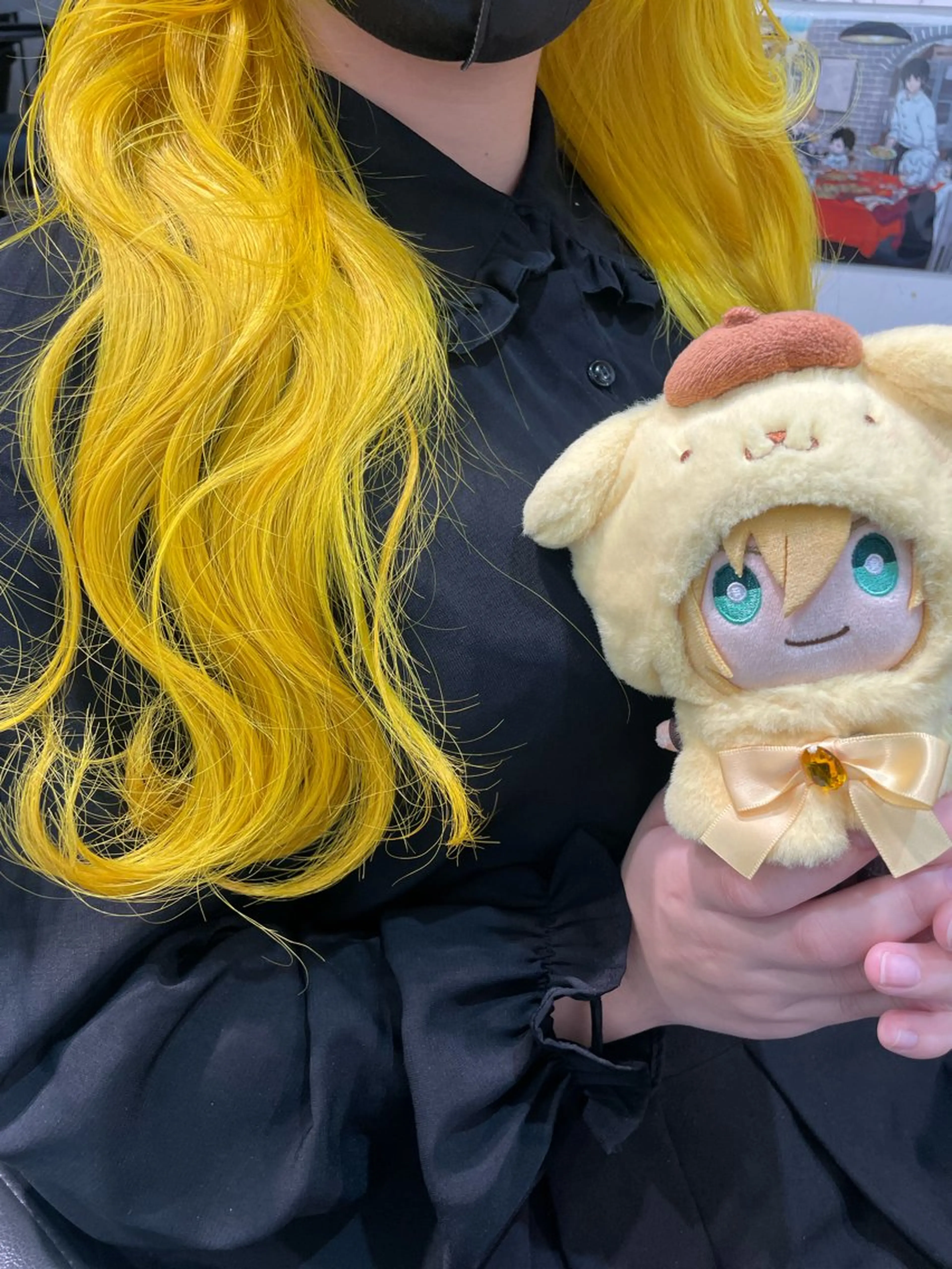 ロング カラー ブリーチ ケアブリーチ イエローカラー レイヤーカット ロング ヘアカラー トリートメント インナーカラー/推し ウルフ/アニメカラーのヘアスタイル