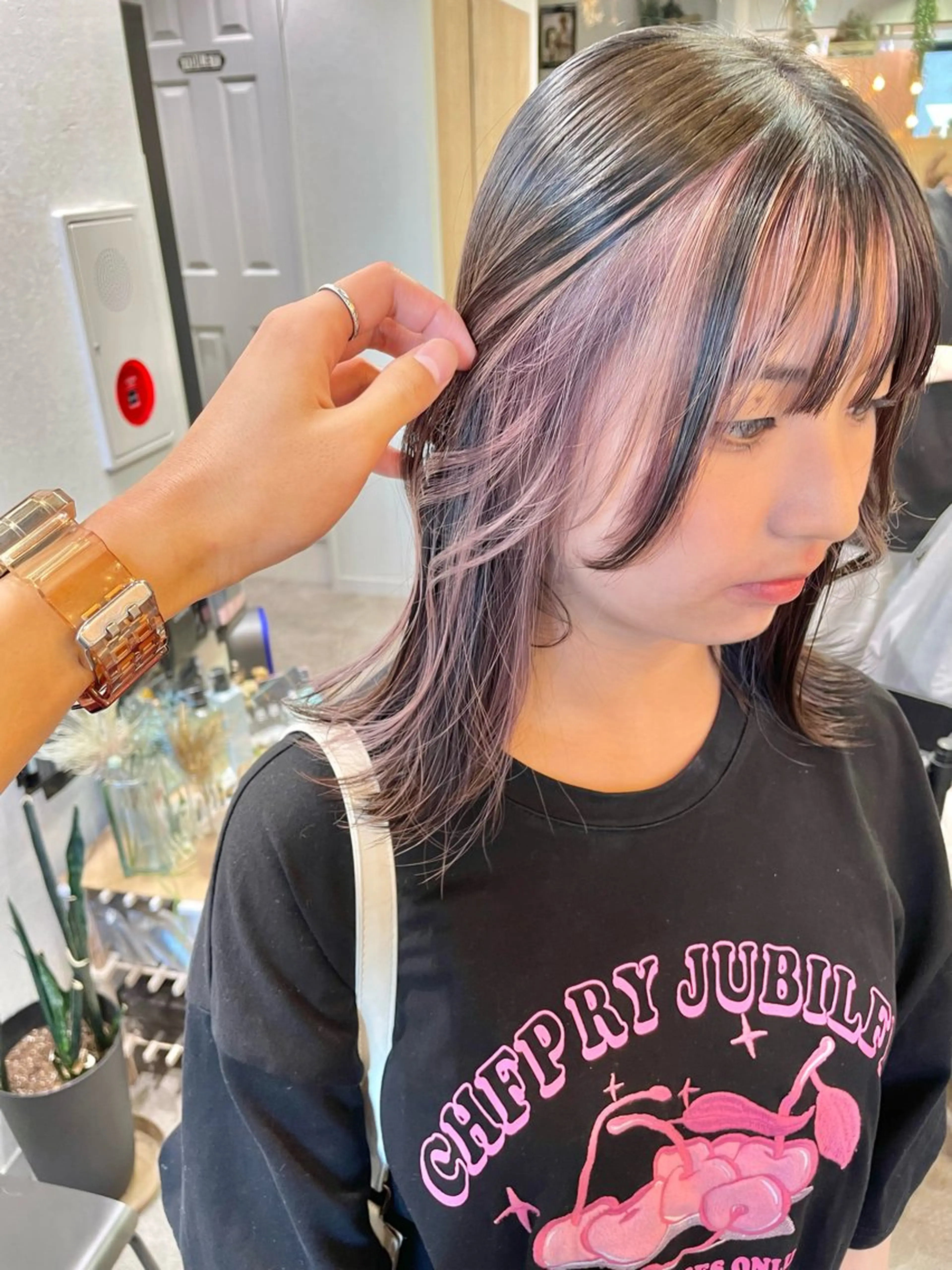 セミロング カラー ヘアカラー トリートメント ブリーチ/ハイトーン 🌏💊RAINEのヘアスタイル