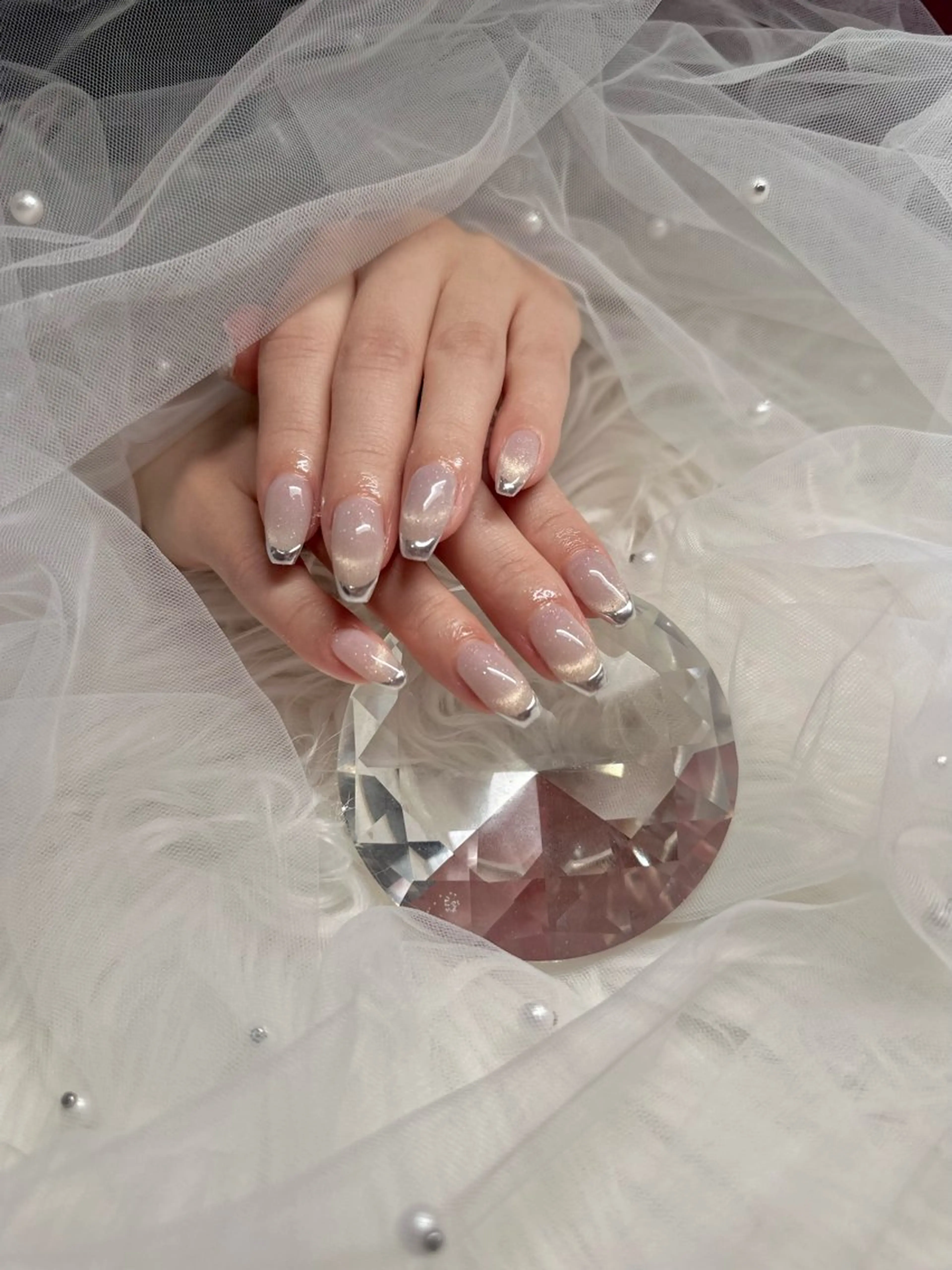 ネイル フレンチネイル マグネットネイル マグネットフレンチ ハンドネイル JillNails Niinaのネイルデザイン