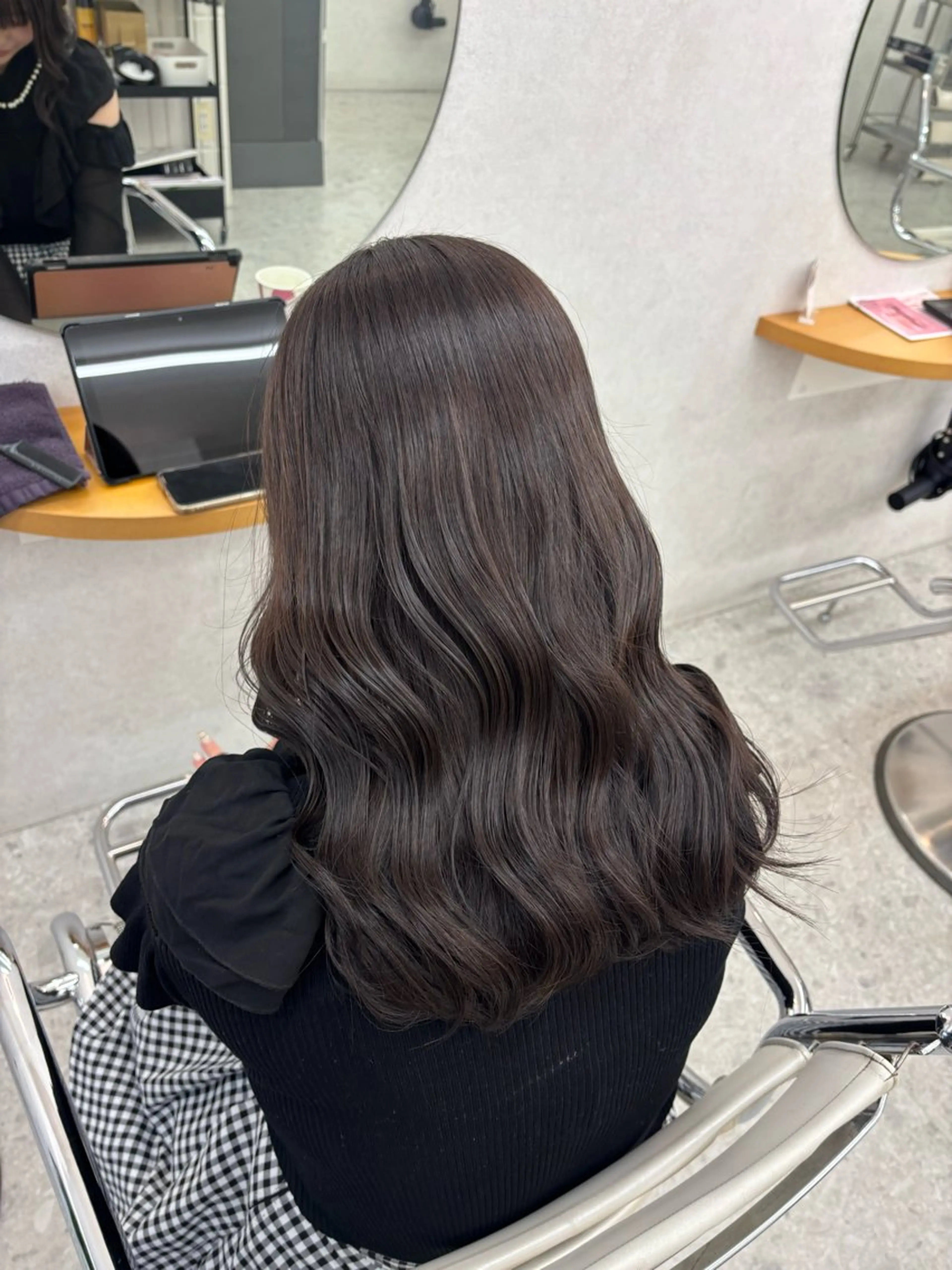 セミロング カット ヘアカラー リン🔔ボブ cut ベージュカラー🤎のヘアスタイル