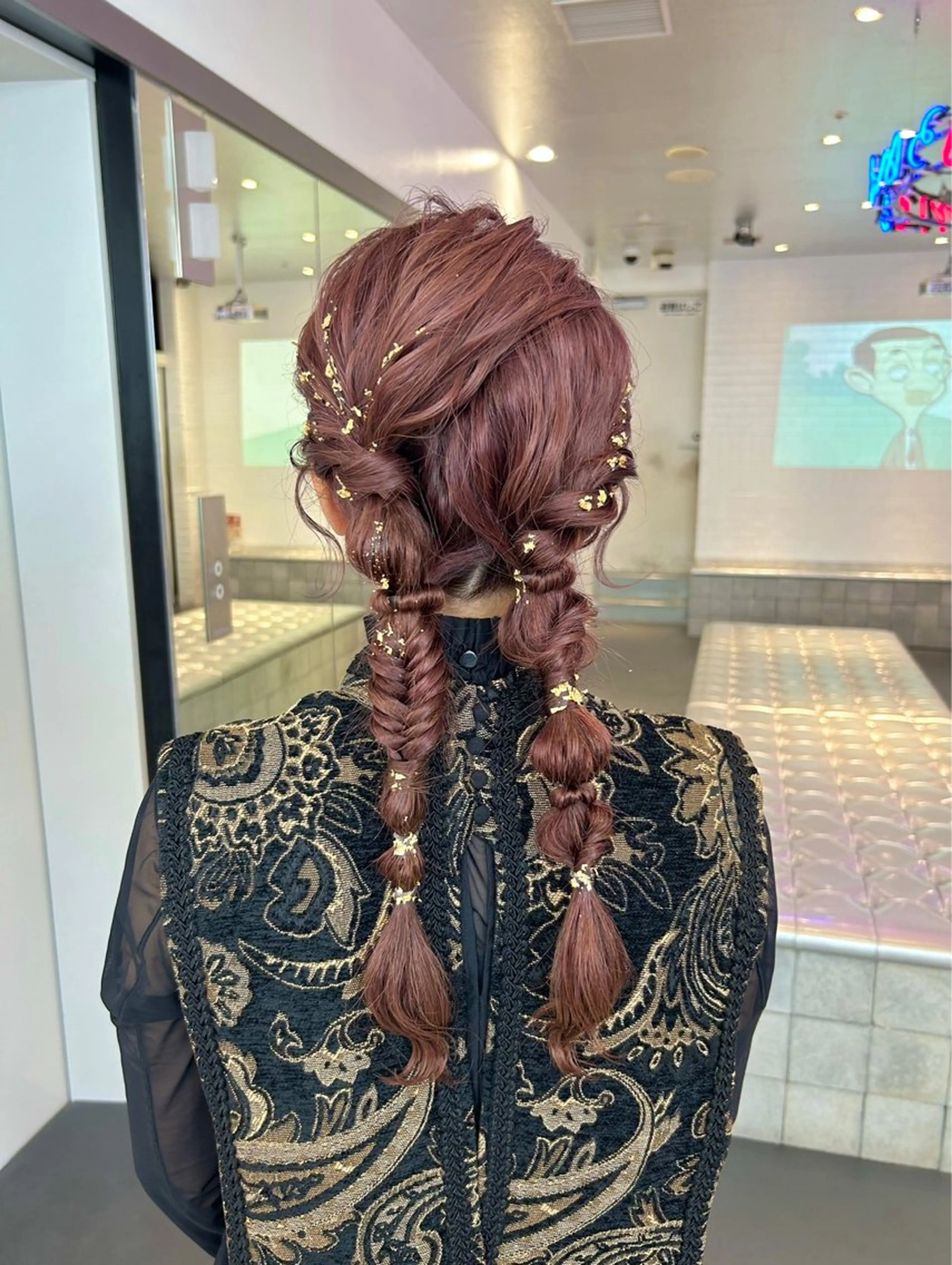 セミロング セミロングパーマ ボブ 外国人風カラー 髪質改善 レイヤーカット ヘアセット MiRI💜地毛級 エクステ✖似合わせ技のヘアスタイル