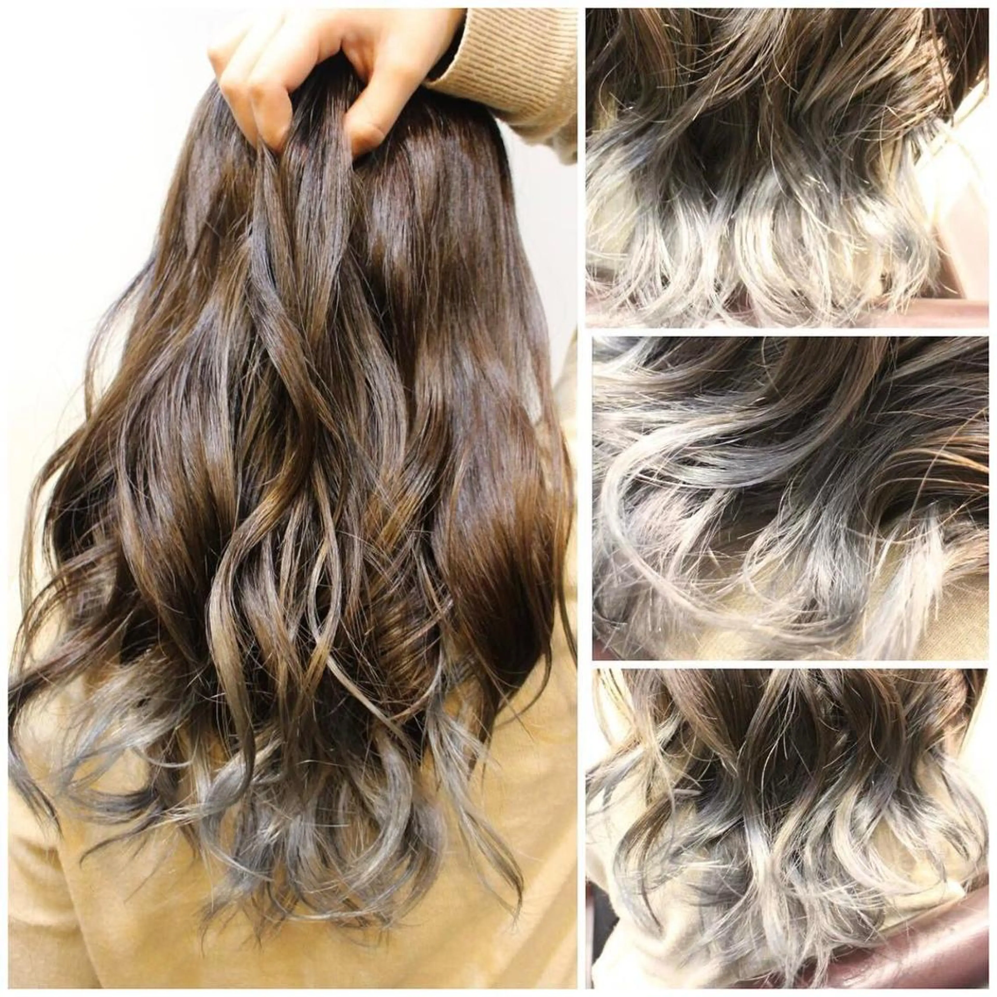 ミディアム カラー ヘアアレンジ グラデーションカラー シルバー ヘアカラー トリートメント Shelltie Fiel (シェルティフィエル)所属・次世代シールエクステ 錦糸町 小泉 朋之のヘアスタイル