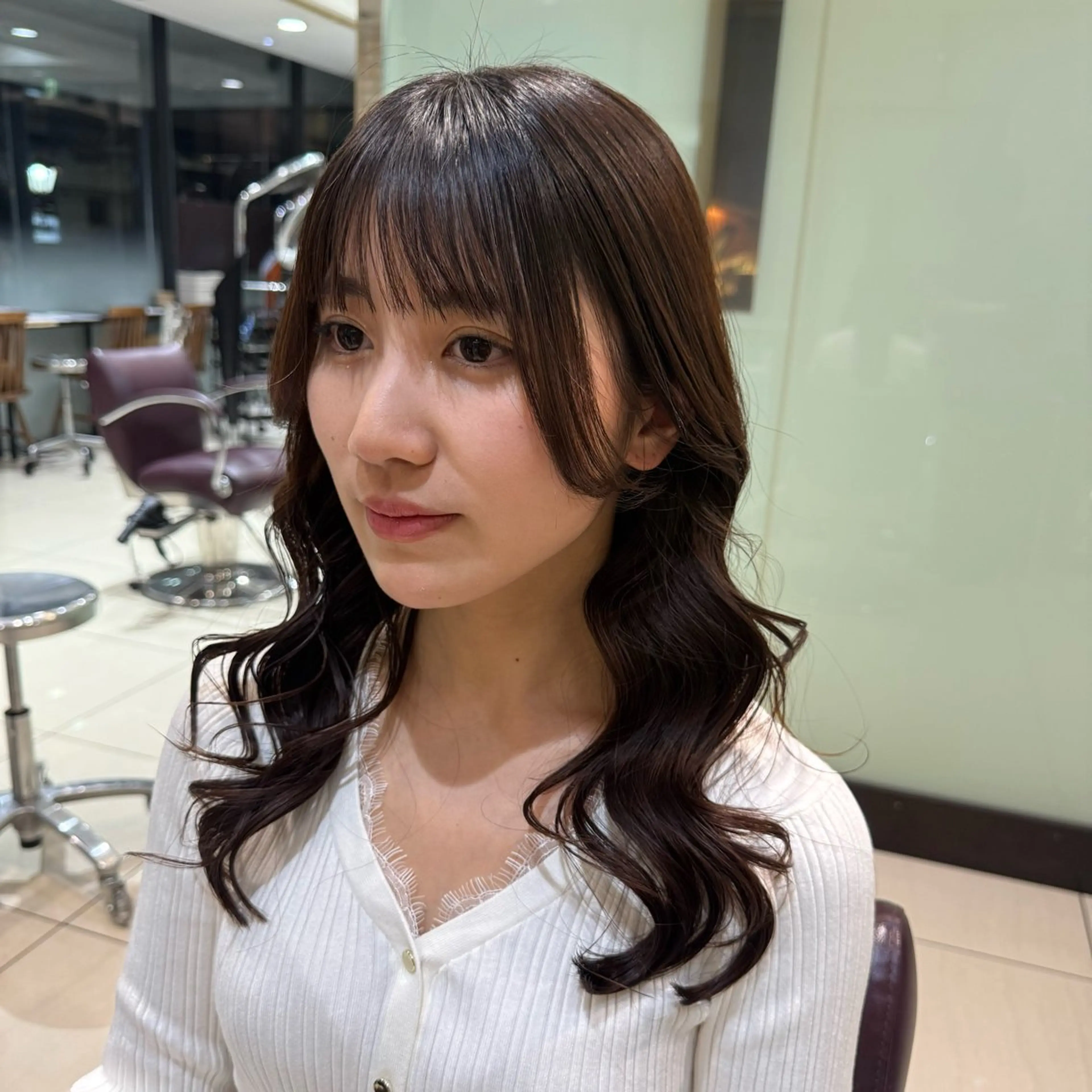 ロング パーマ 韓国風ヘア ロング デジタルパーマ パーマ 韓国風/コテ巻き風 パーマ/表参道/るいのヘアスタイル